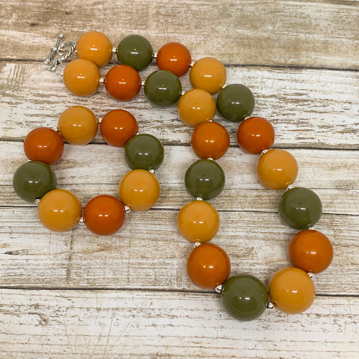 Pumpkin Patch - Fall Bubblegum Necklace and Bracelet Set