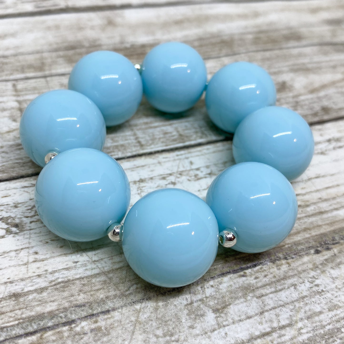 Baby Blue Bubblegum Necklace and Bracelet