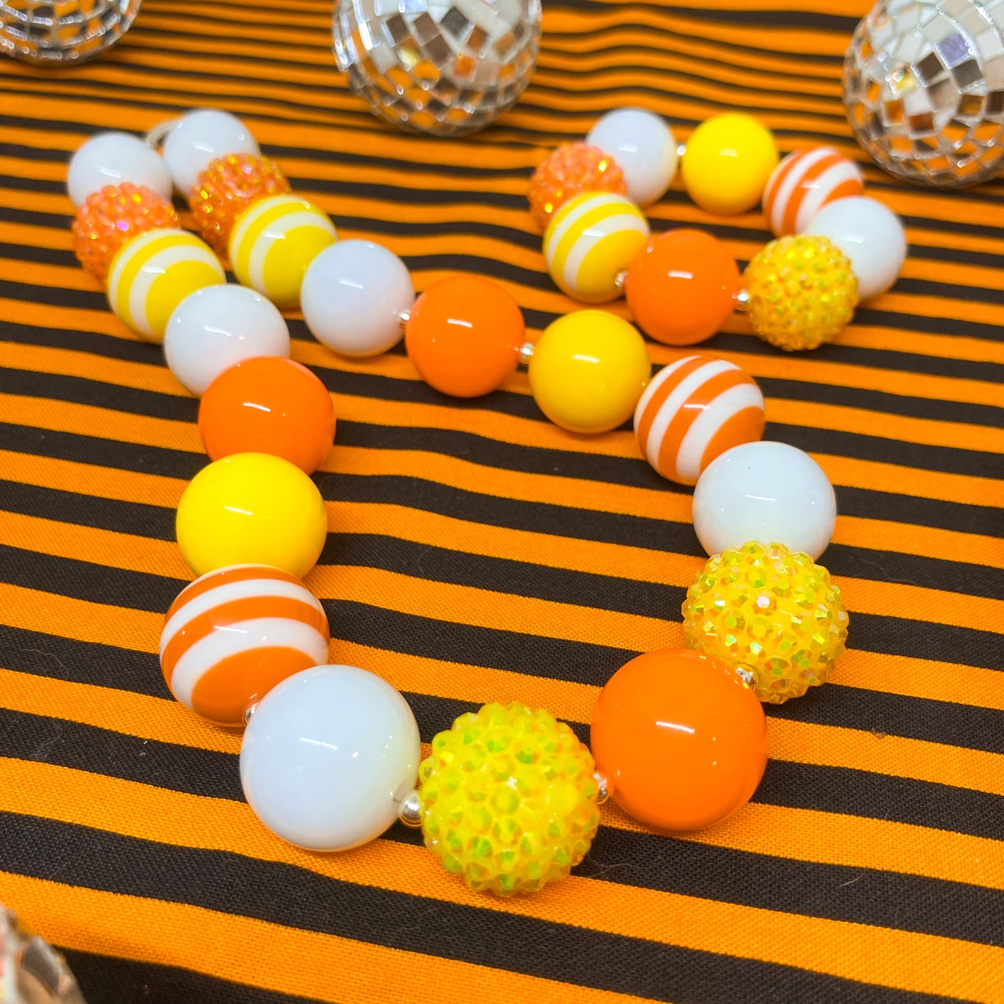 Candy Corn - Halloween Bubblegum Necklace and Bracelet