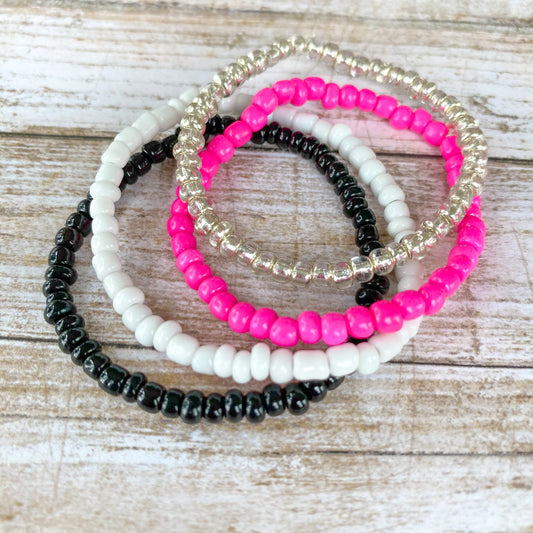 Millennium Pink - Seed Bead Bracelet Stack