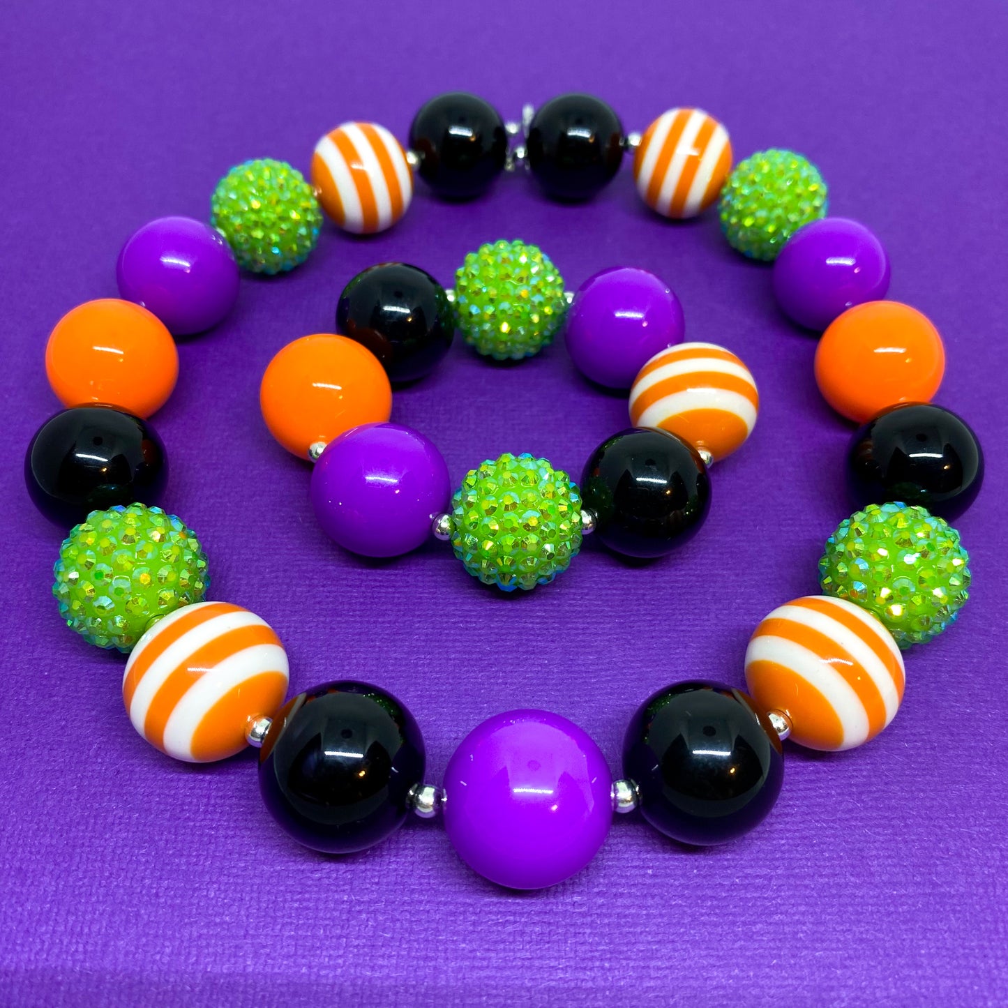 Hocus Pocus - Halloween Bubblegum Necklace and Bracelet