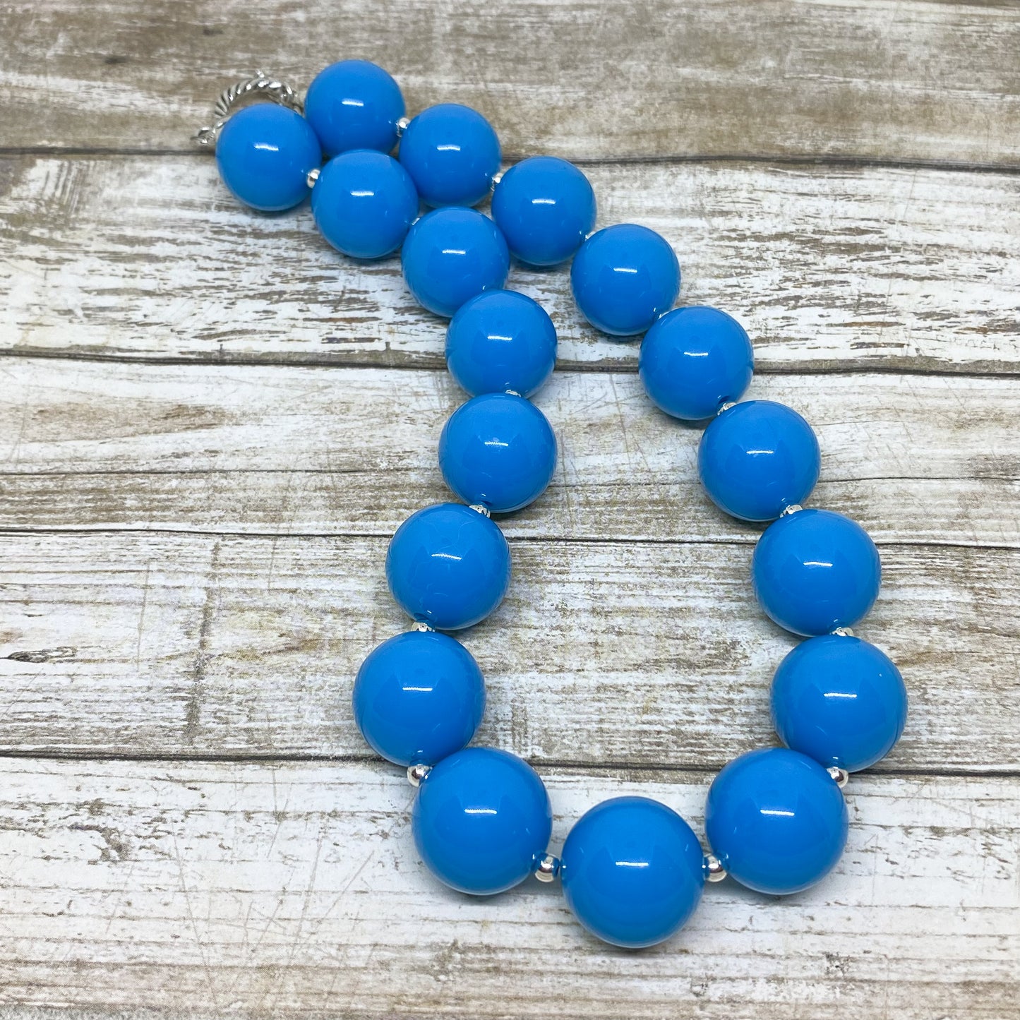 Cobalt Blue Bubblegum Necklace and Bracelet