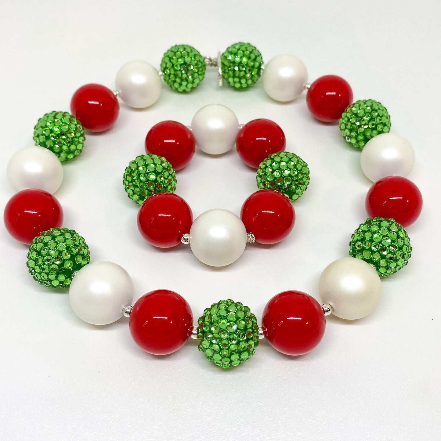 Mistletoe Bubblegum Necklace and Bracelet