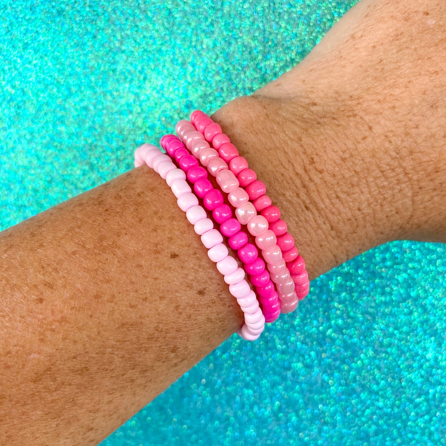 Pink Lemonade - Seed Bead Bracelet Stack