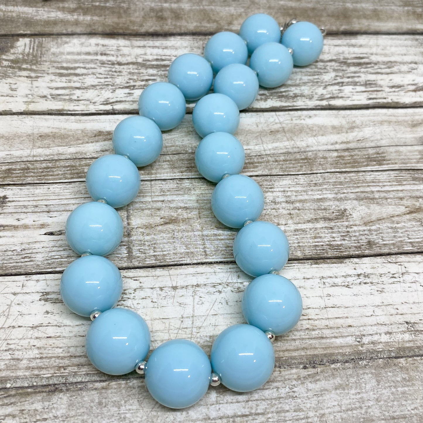 Baby Blue Bubblegum Necklace and Bracelet