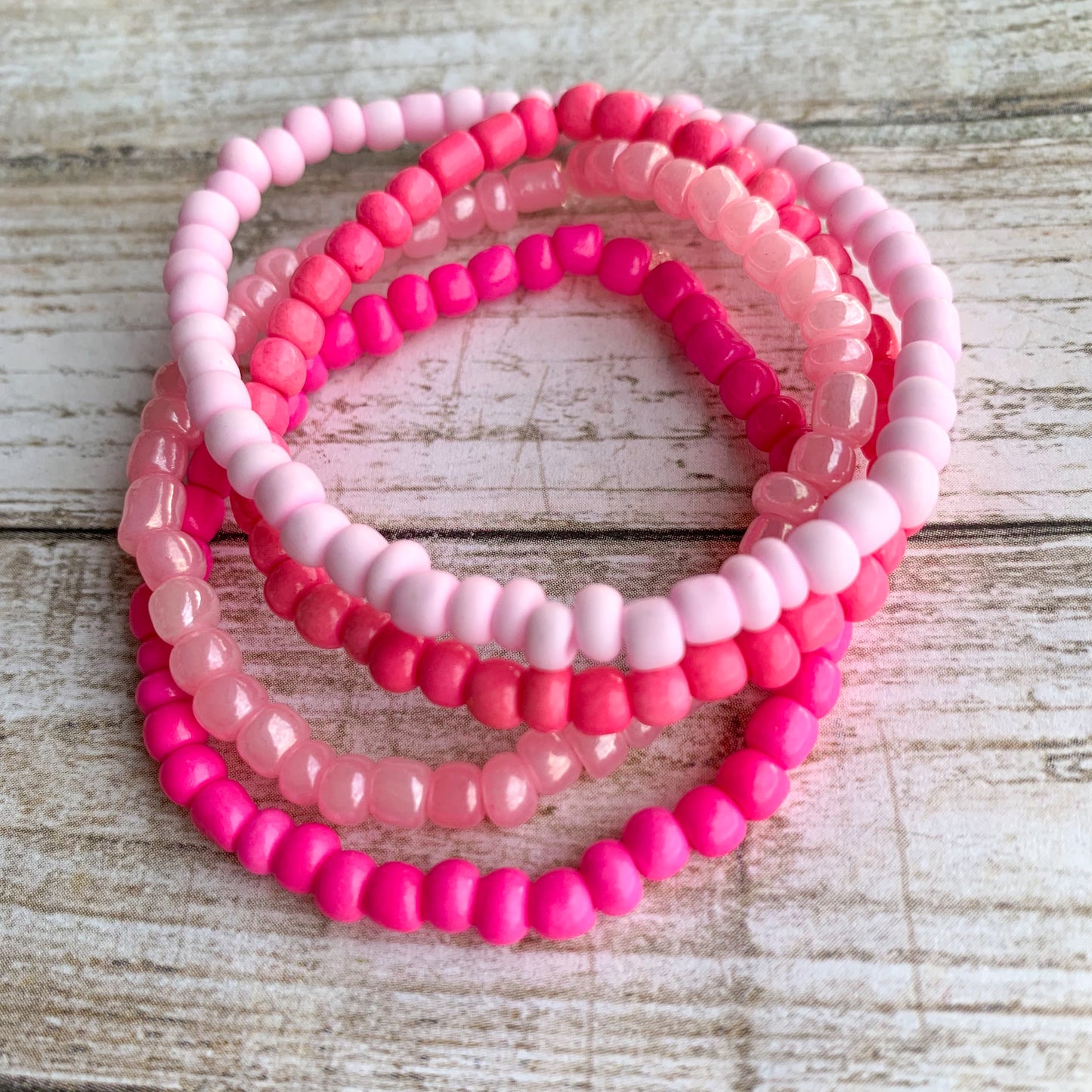 Pink Lemonade - Seed Bead Bracelet Stack