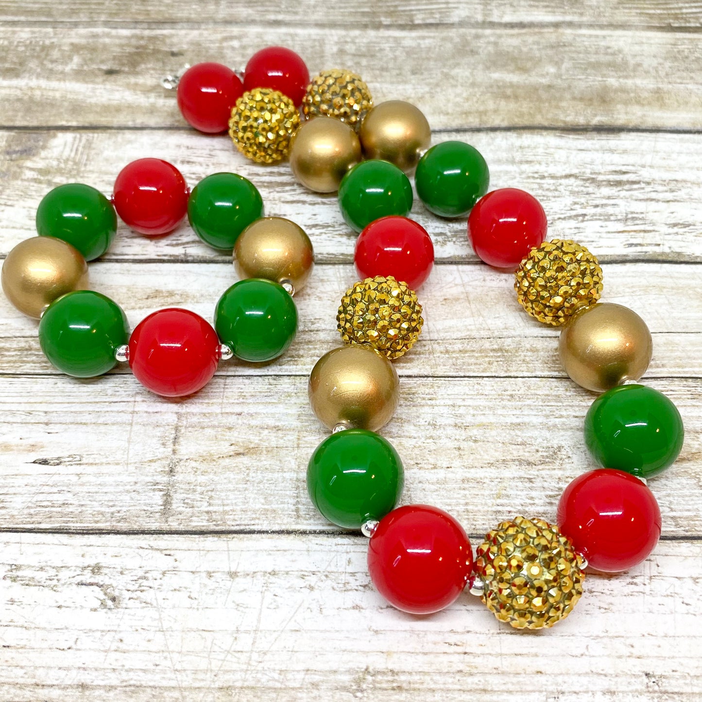 Jingle Bells Bubblegum Necklace and Bracelet