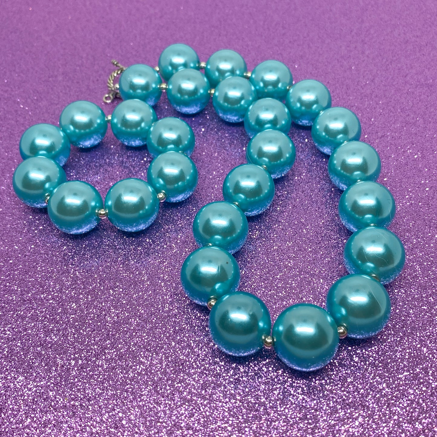 Blue Pearl Bubblegum Necklace and Bracelet