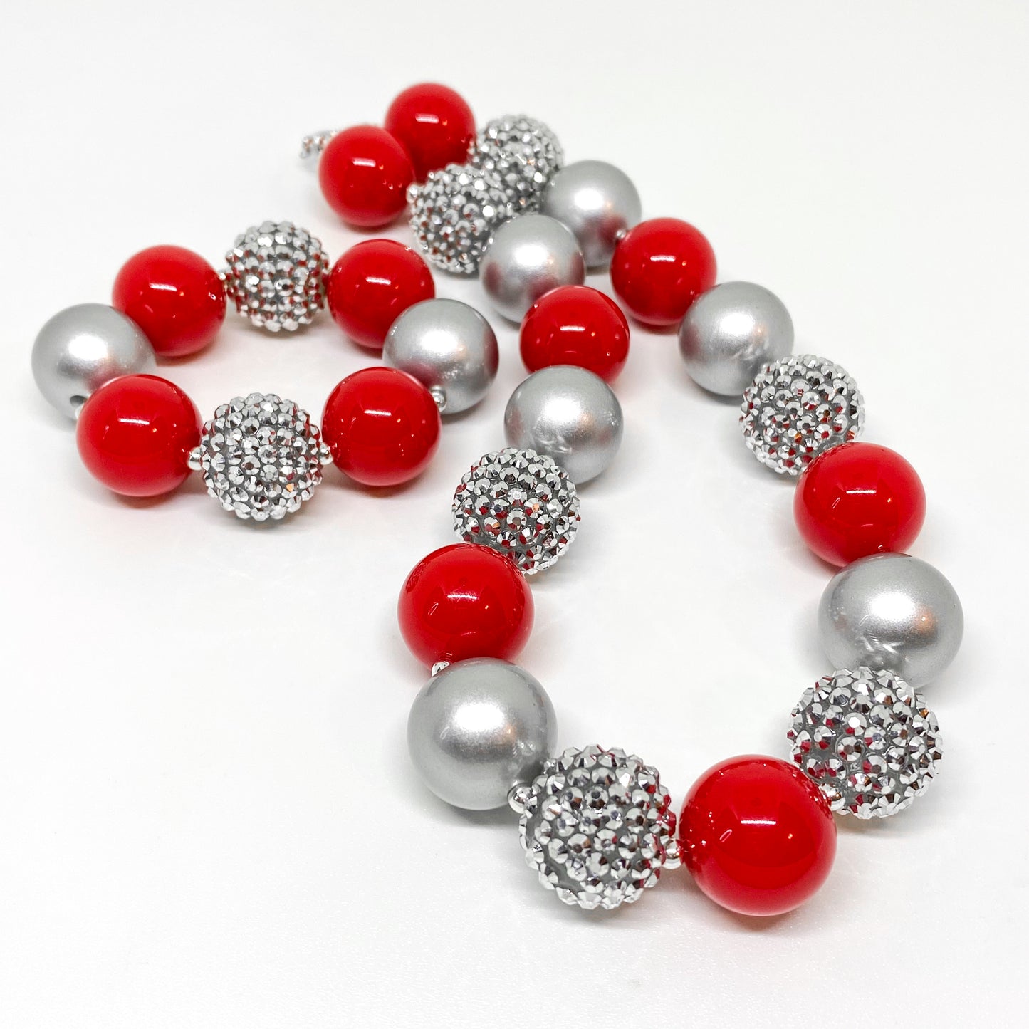 Santa’s Sparkle Bubblegum Necklace and Bracelet