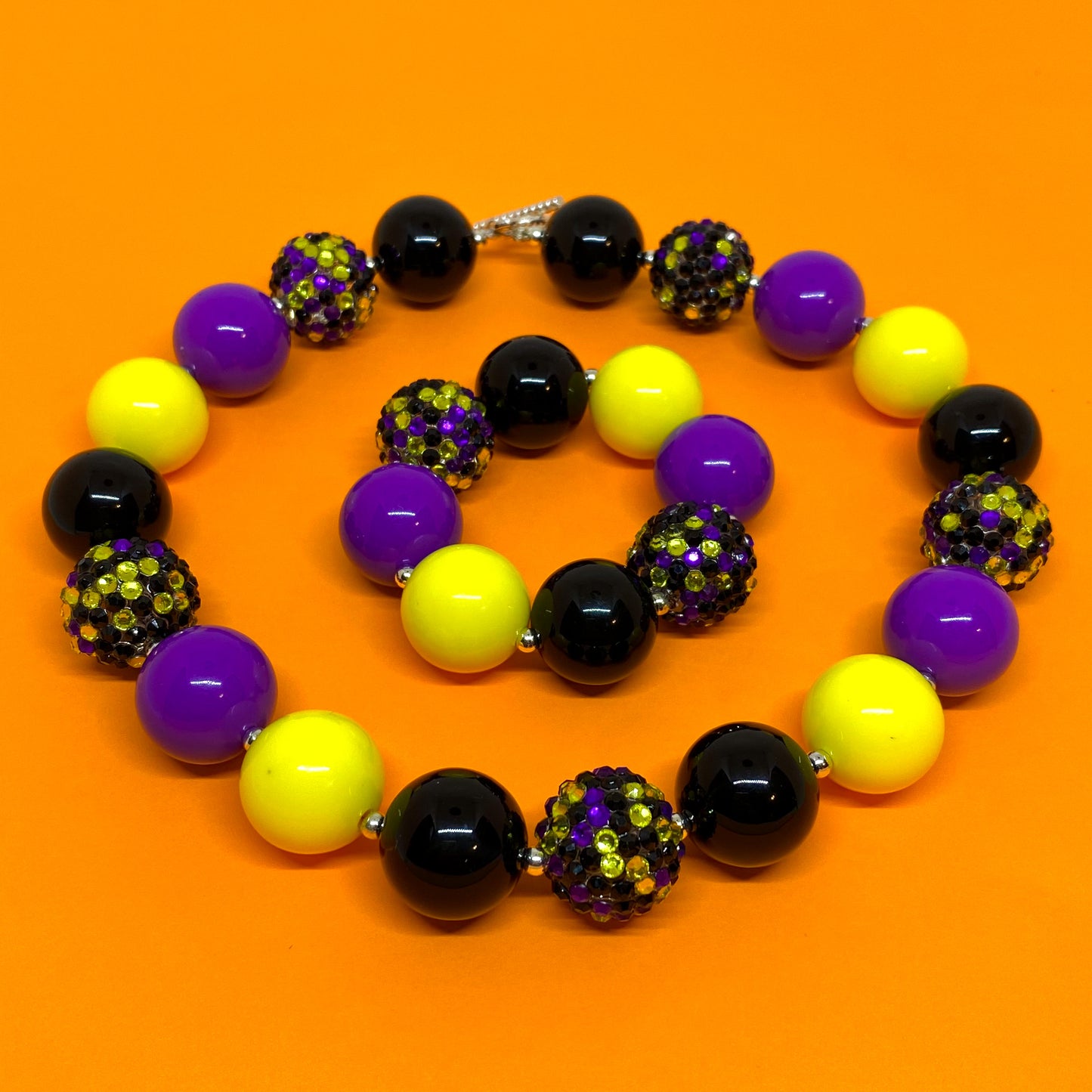 Witching Hour - Halloween Bubblegum Necklace and Bracelet