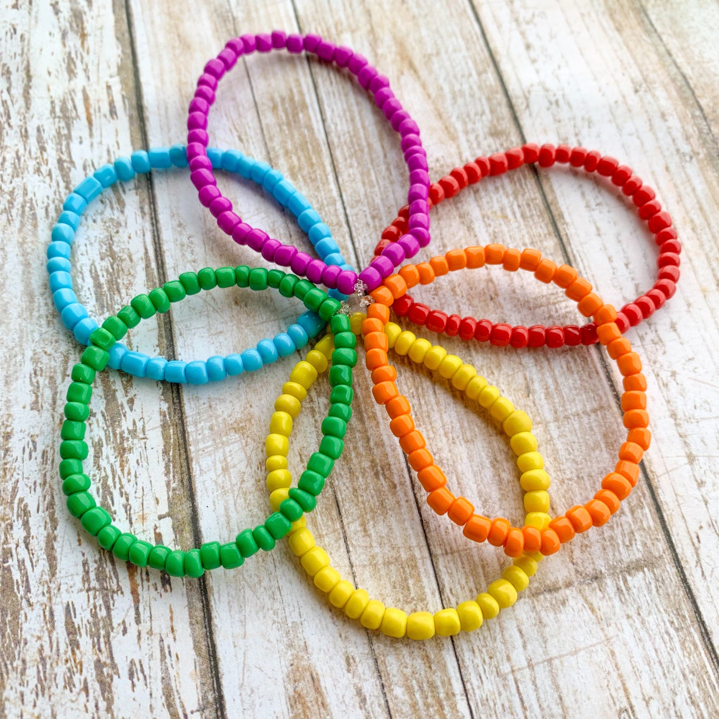 Rainbow Bright - Seed Bead Bracelet Stack