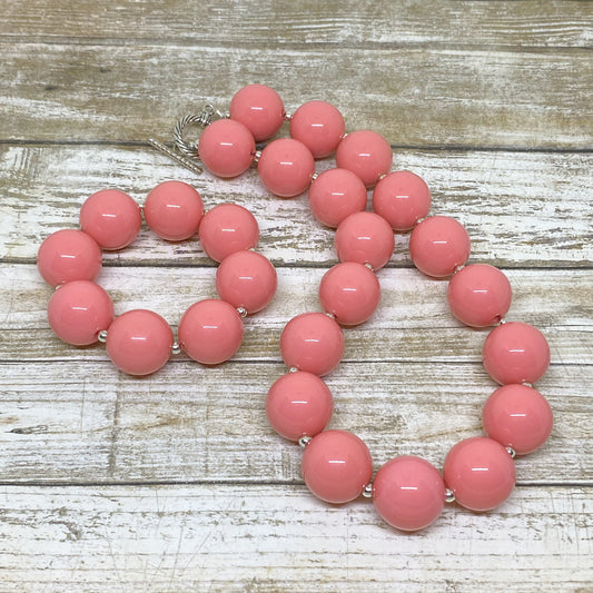 Coral Bubblegum Necklace and Bracelet