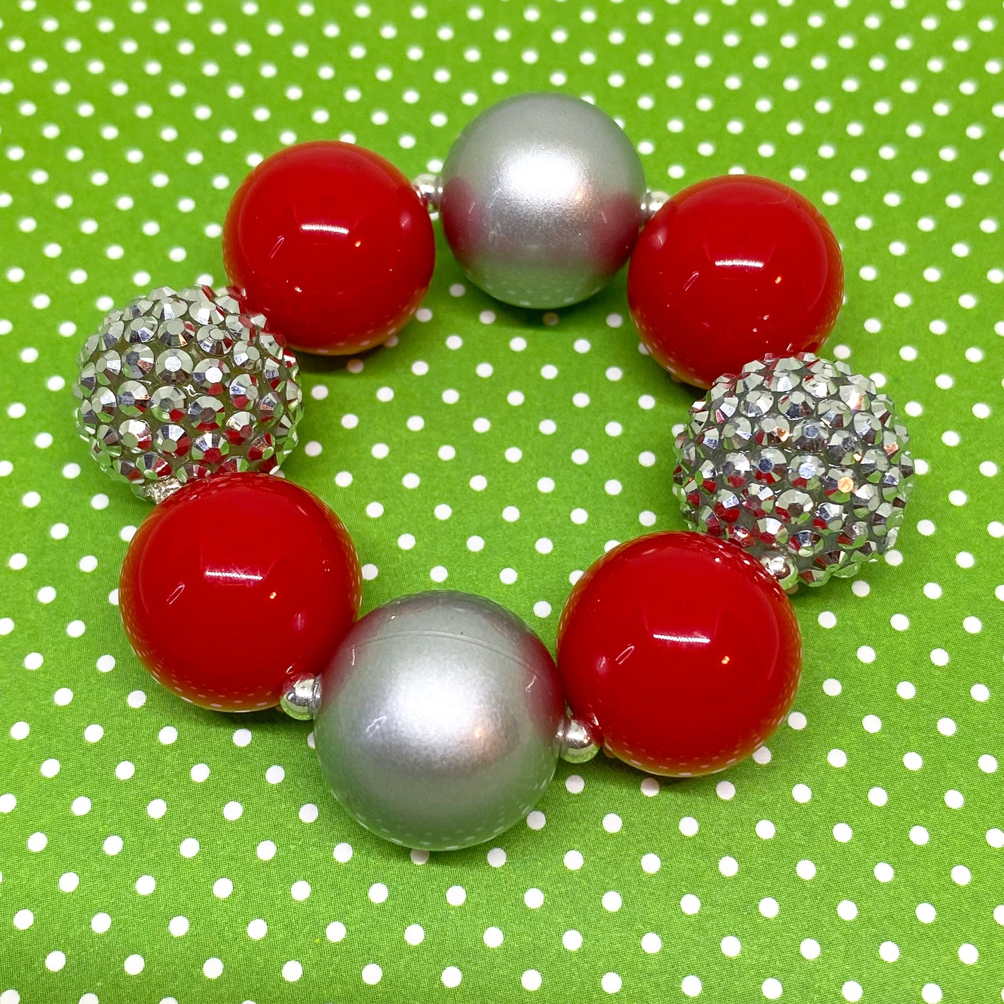 Santa’s Sparkle Bubblegum Necklace and Bracelet