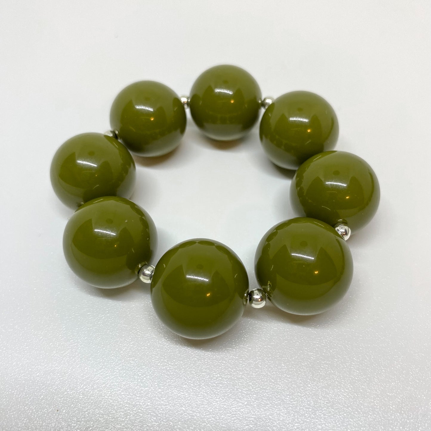 Olive Spice - Olive Green Chunky Bubblegum Necklace and Bracelet