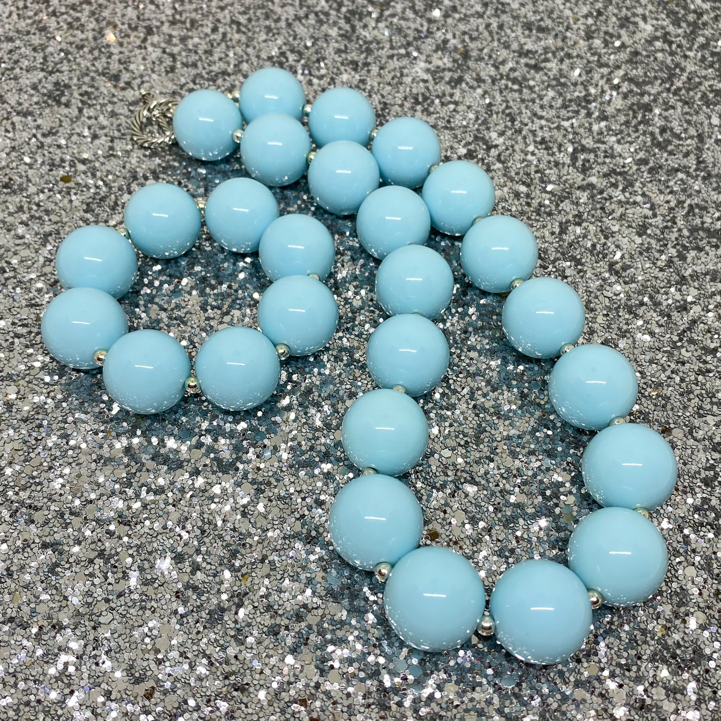 Baby Blue Bubblegum Necklace and Bracelet