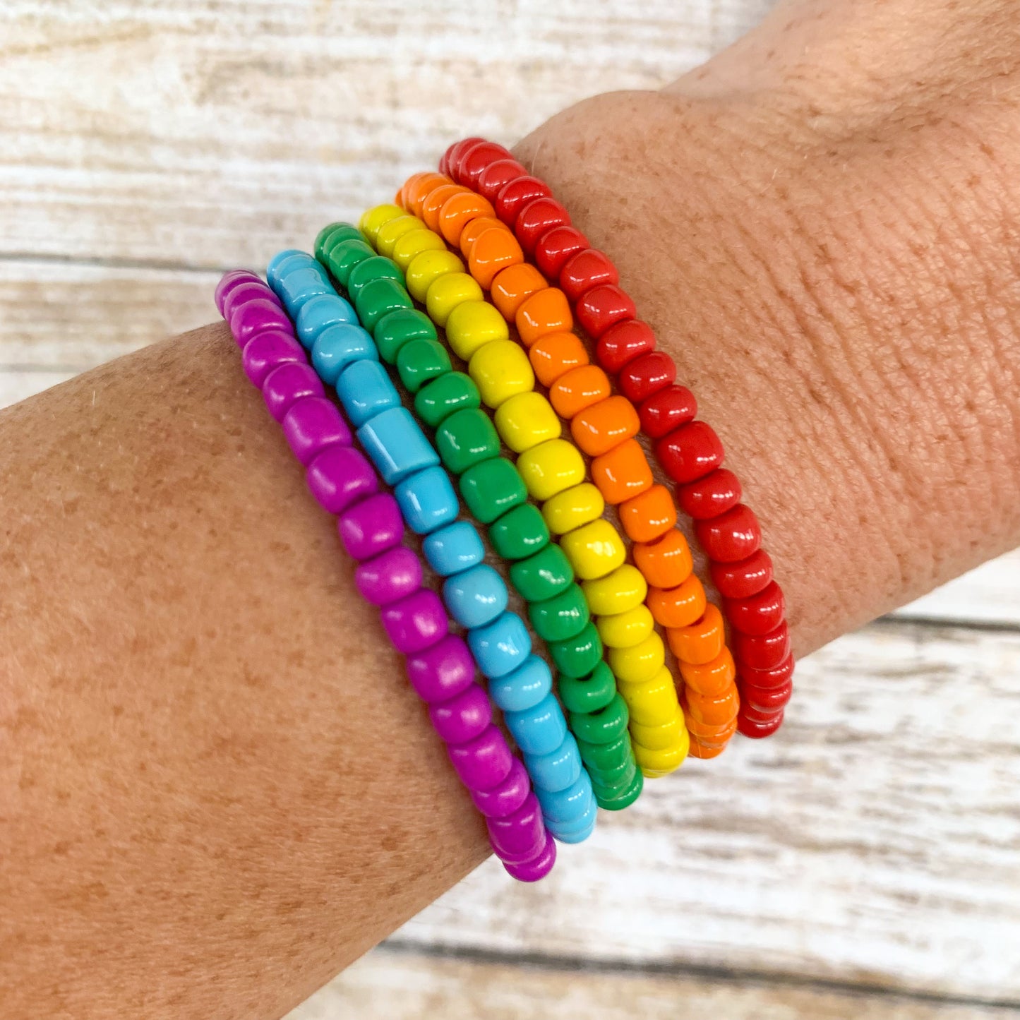 Rainbow Bright - Seed Bead Bracelet Stack