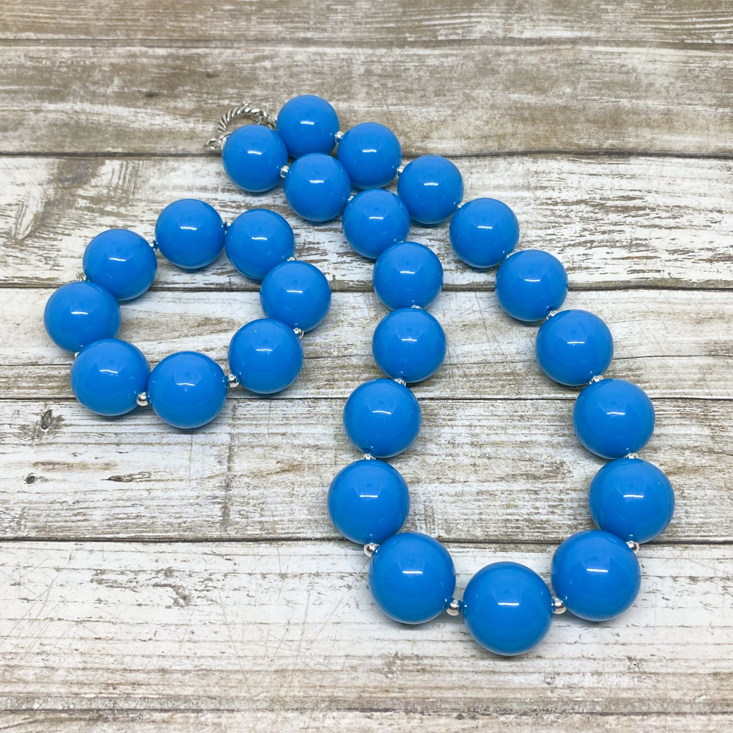 Cobalt Blue Bubblegum Necklace and Bracelet