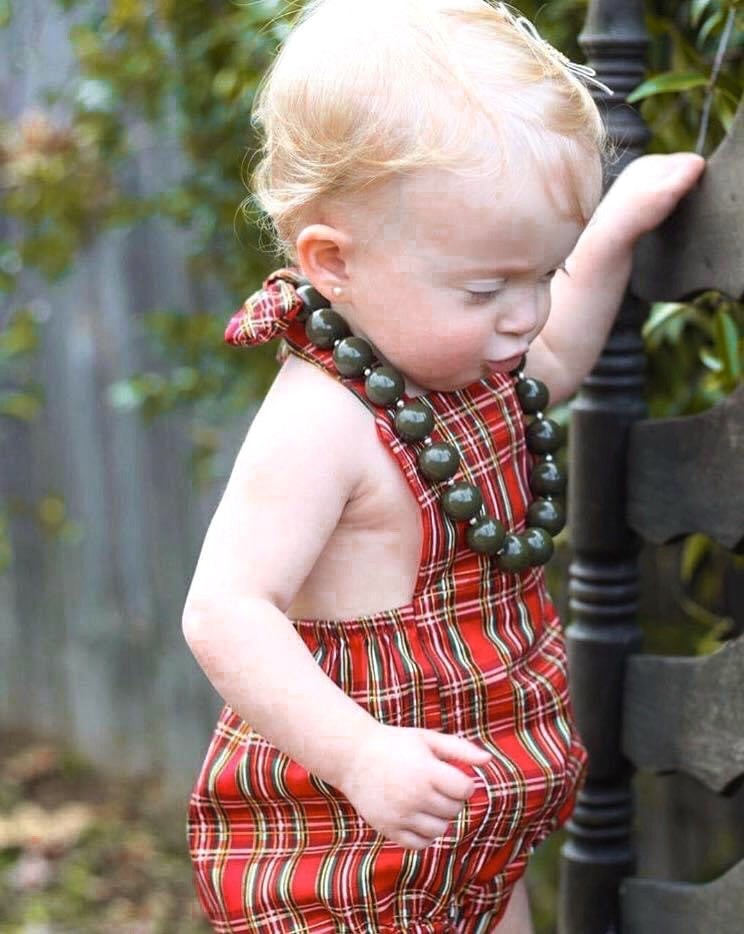 Olive Spice - Olive Green Chunky Bubblegum Necklace and Bracelet