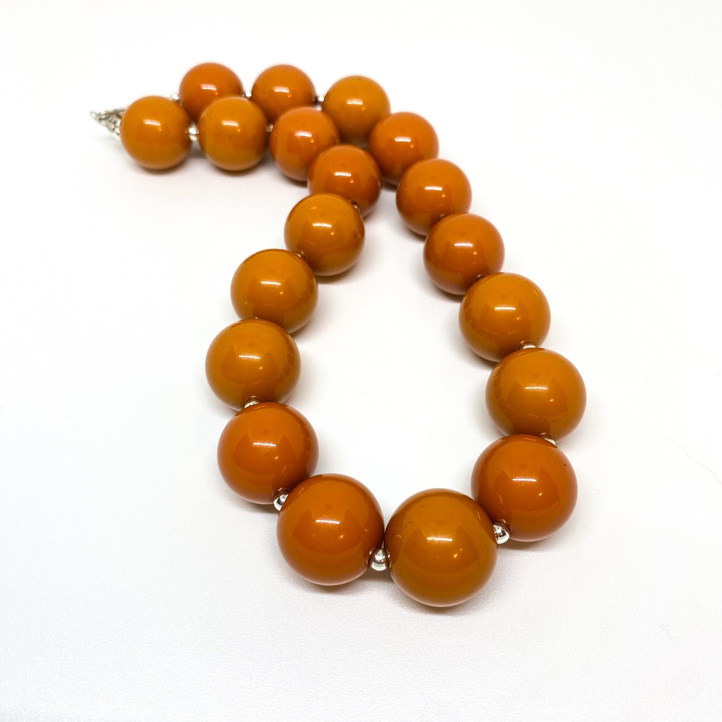 October Rust - Burnt Orange Bubblegum Necklace and Bracelet