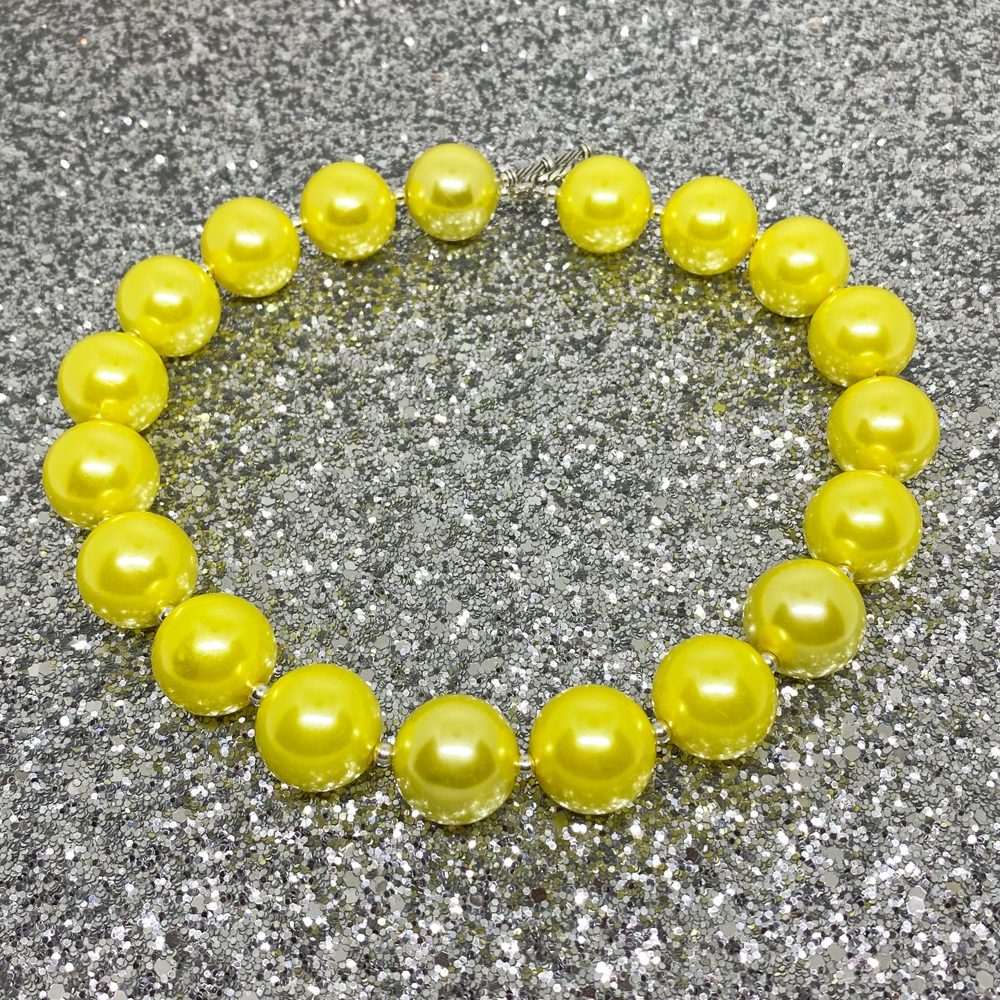 Yellow Pearl Bubblegum Necklace and Bracelet