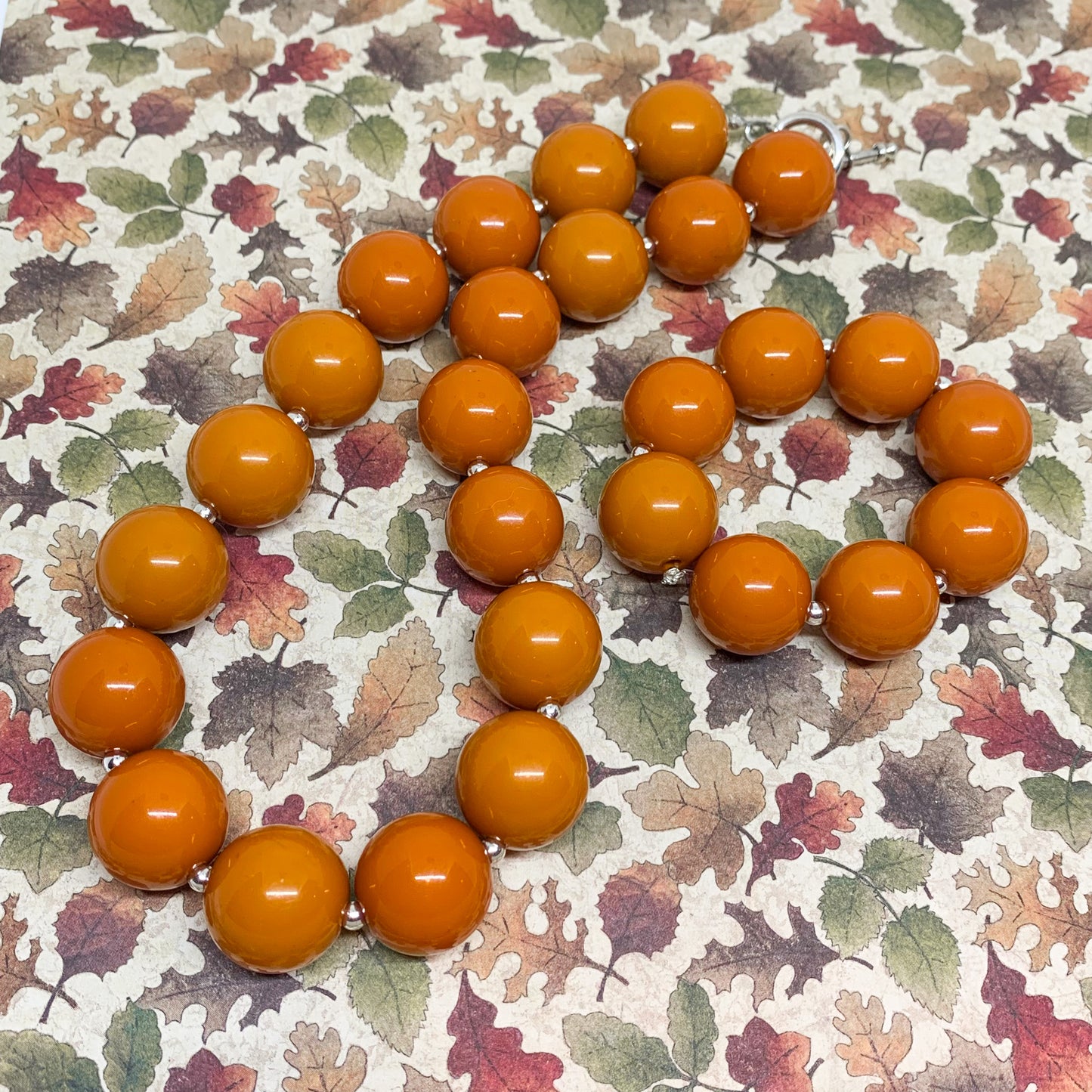 October Rust - Burnt Orange Bubblegum Necklace and Bracelet