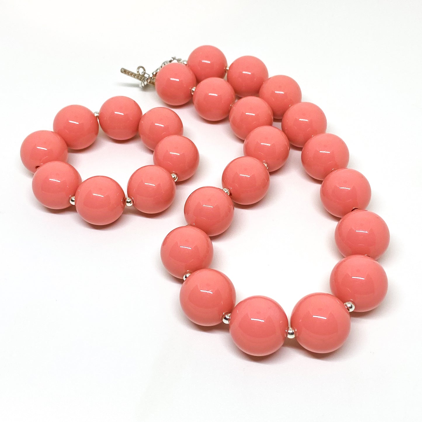 Coral Bubblegum Necklace and Bracelet