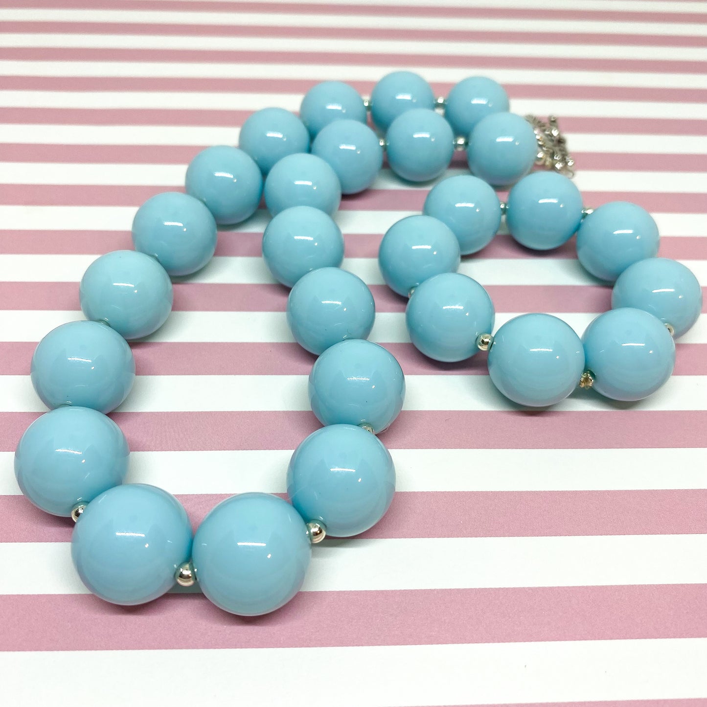 Baby Blue Bubblegum Necklace and Bracelet