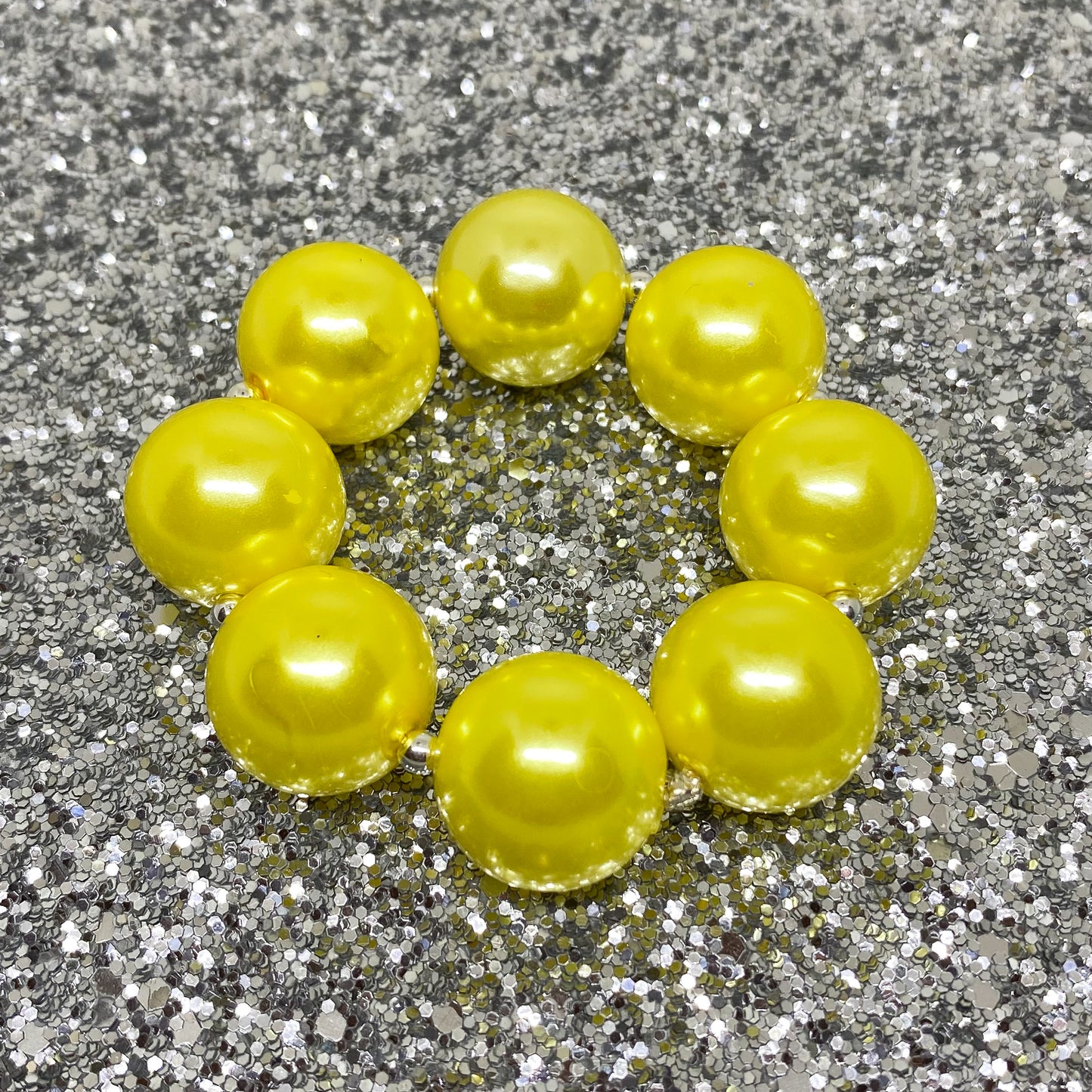 Yellow Pearl Bubblegum Necklace and Bracelet