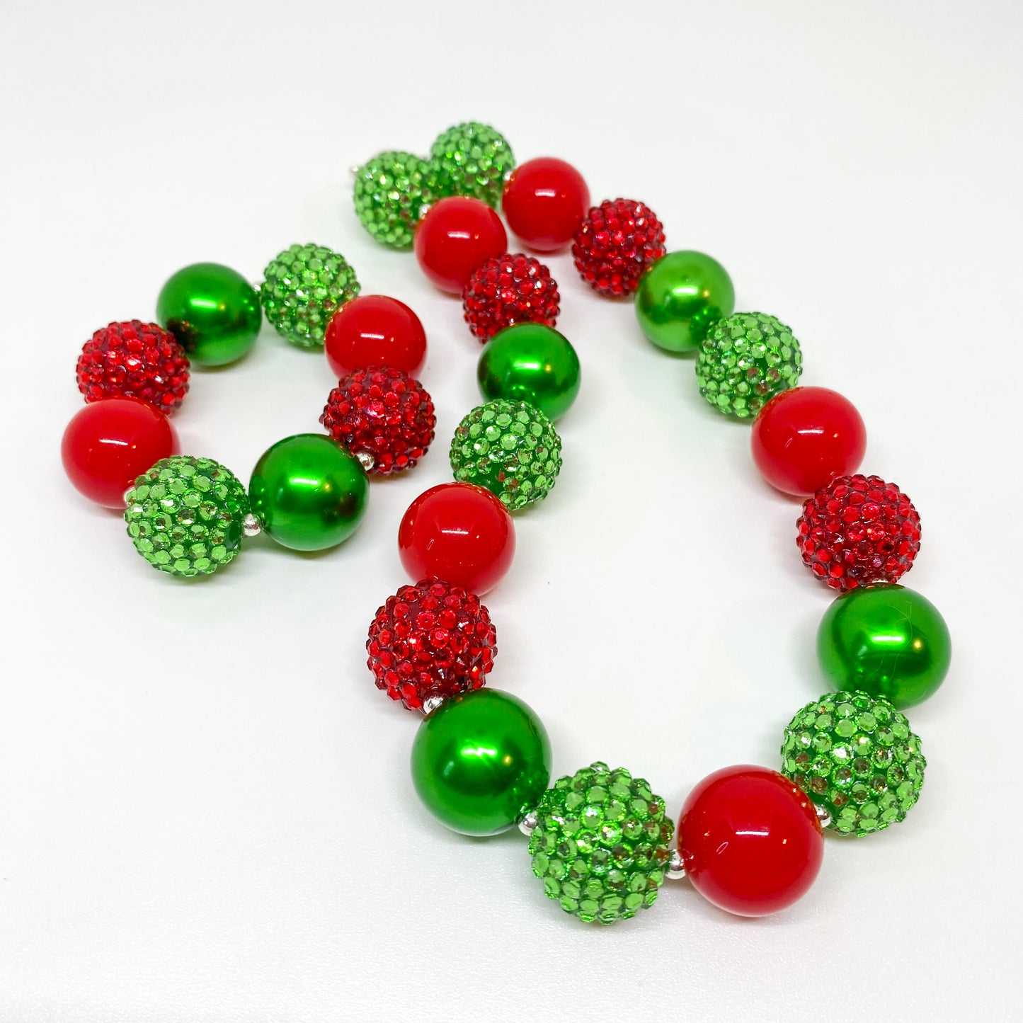 Deck The Halls Bubblegum Necklace and Bracelet