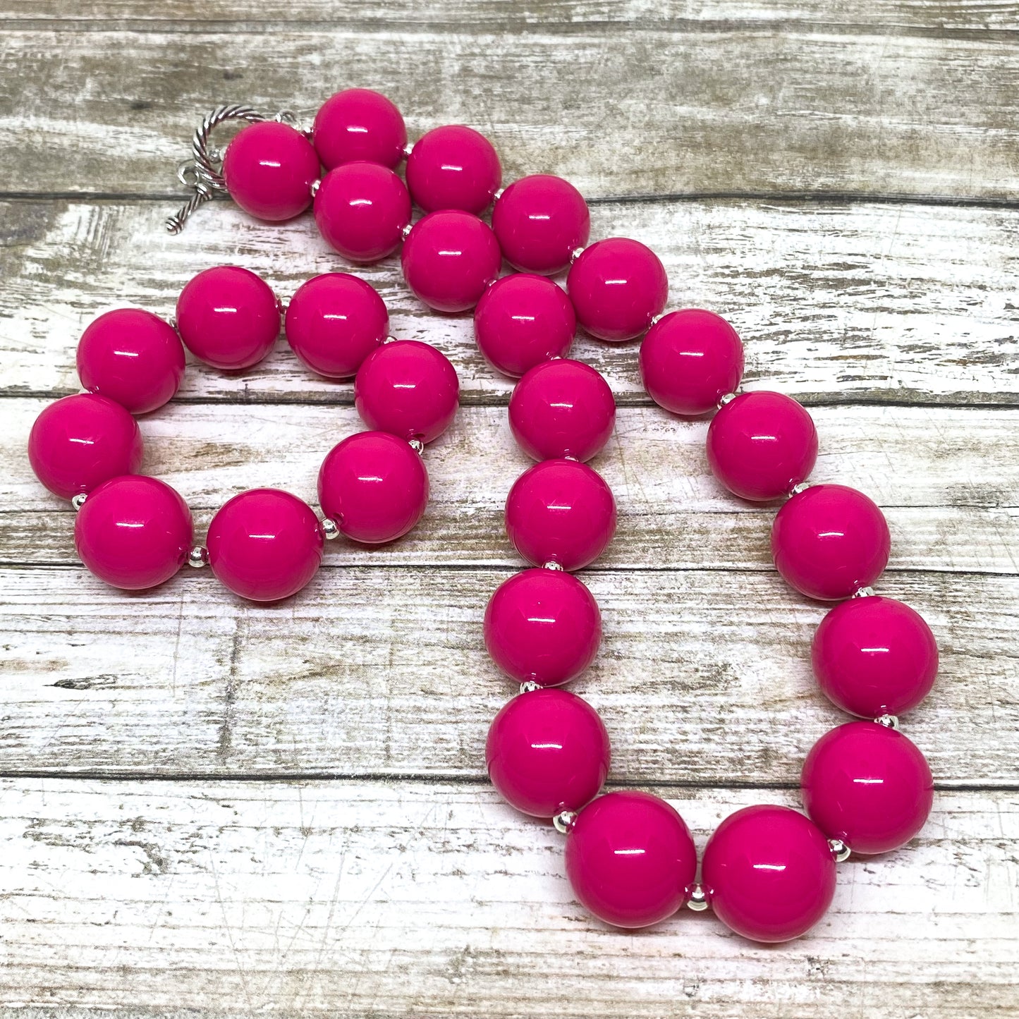 Hot Pink Bubblegum Necklace and Bracelet