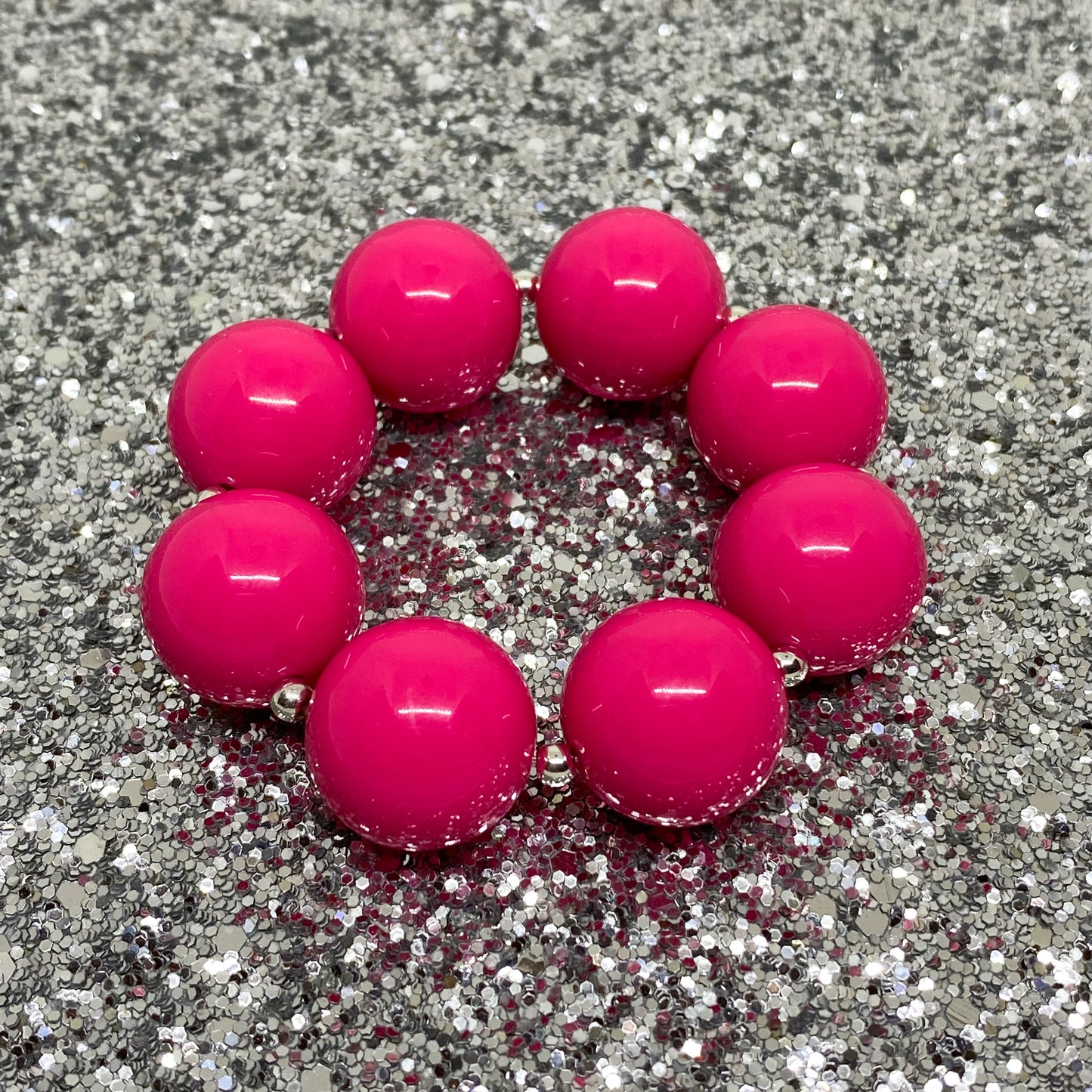 Hot Pink Bubblegum Necklace and Bracelet