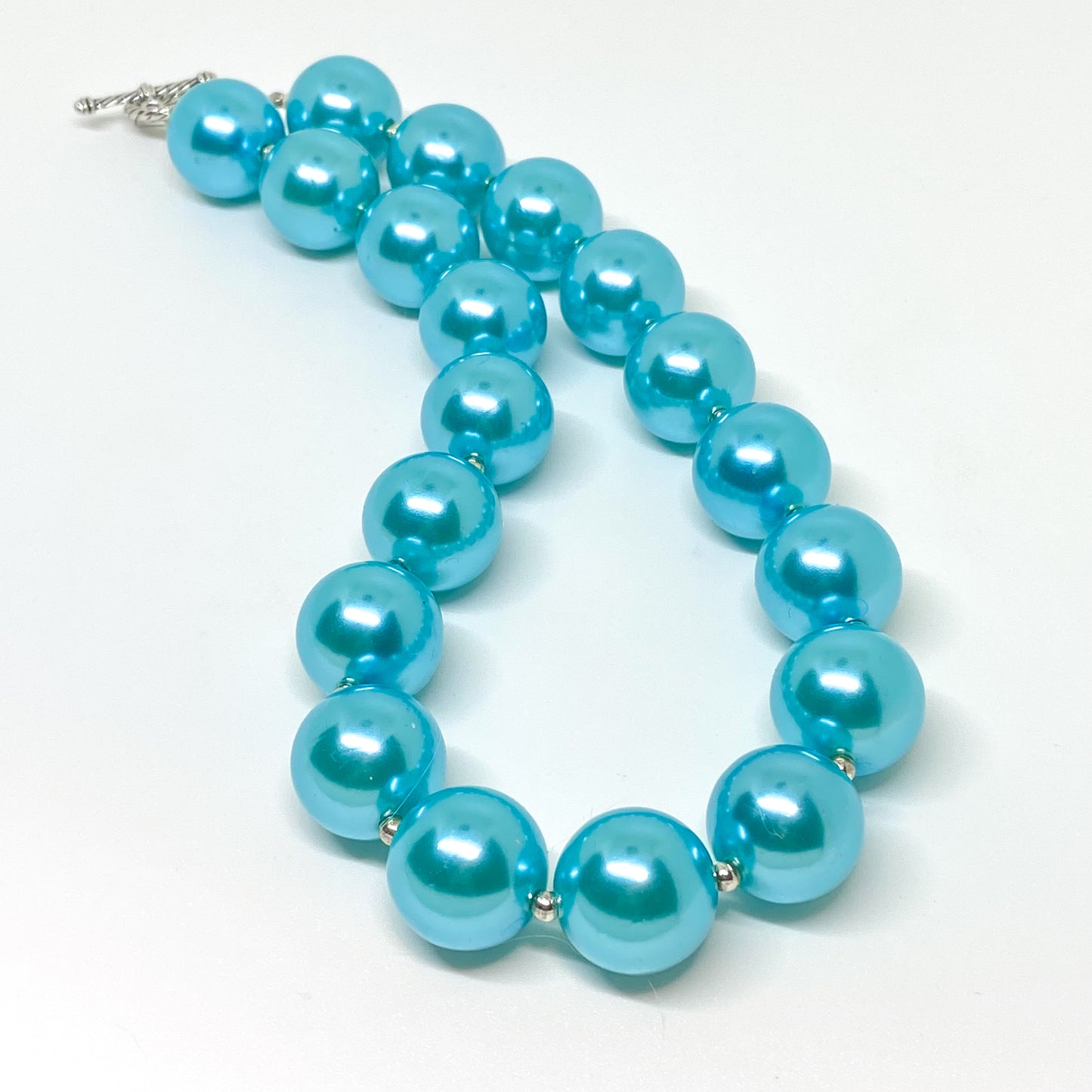 Blue Pearl Bubblegum Necklace and Bracelet