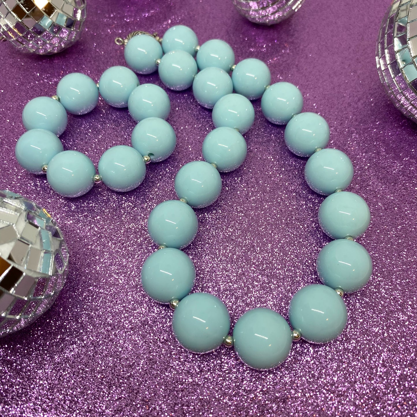 Baby Blue Bubblegum Necklace and Bracelet