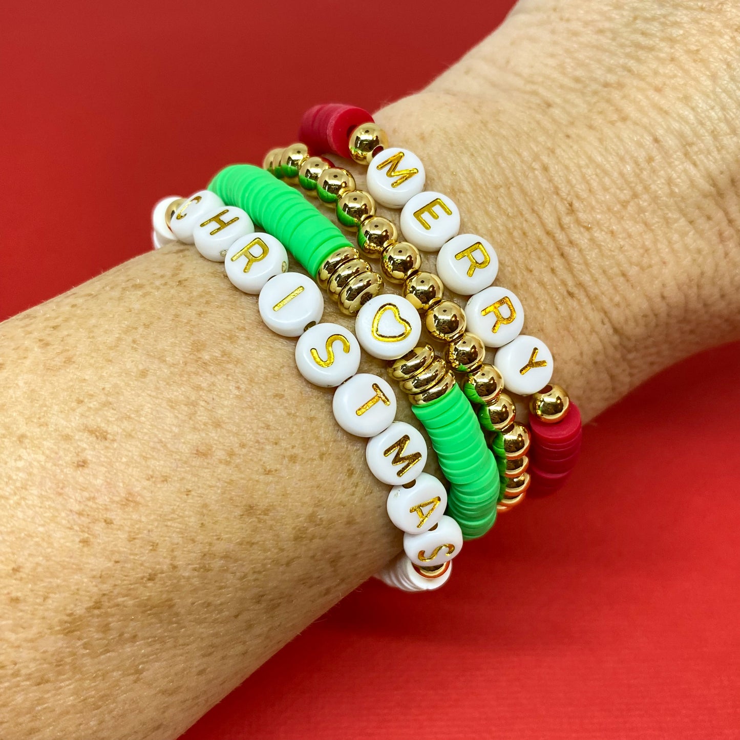 Merry Christmas Stack Bracelet Set