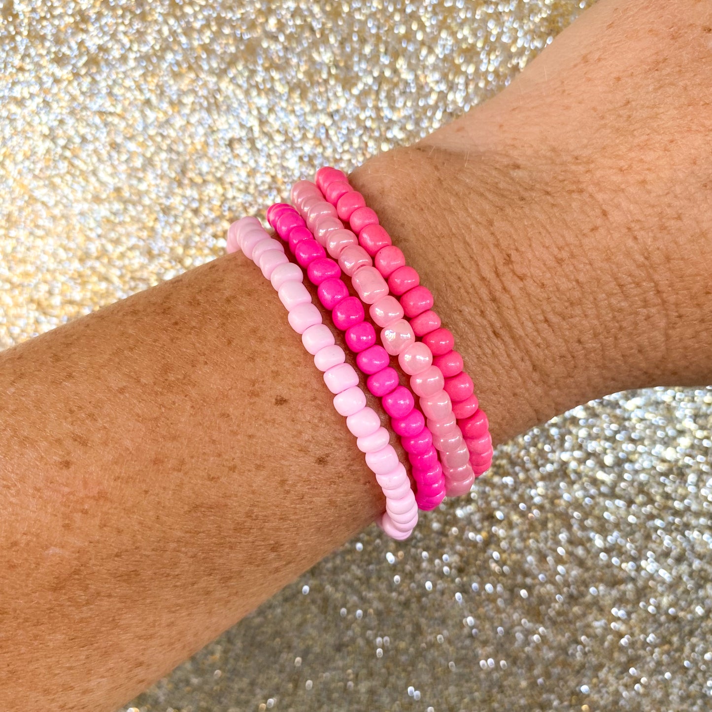 Pink Lemonade - Seed Bead Bracelet Stack