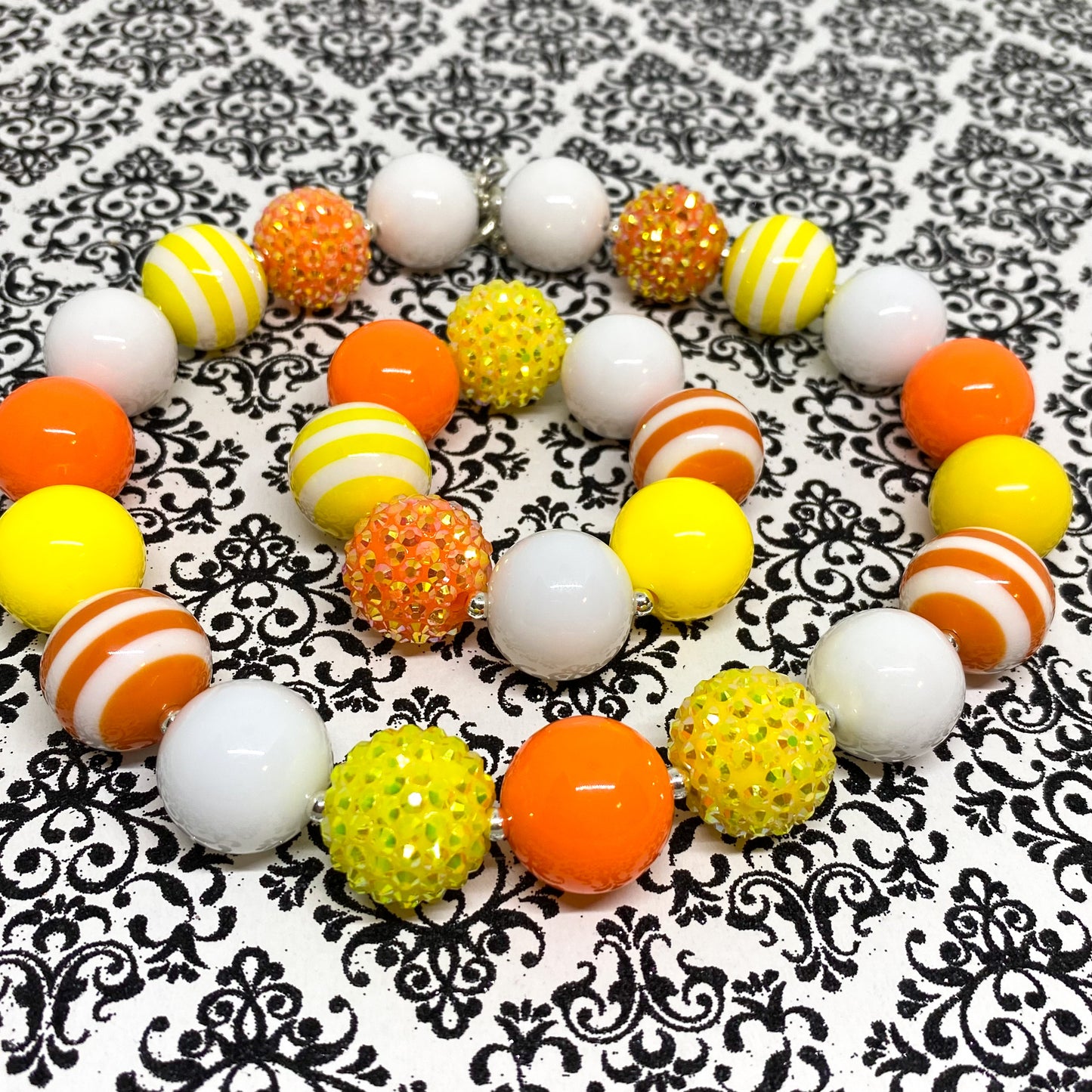 Candy Corn - Halloween Bubblegum Necklace and Bracelet