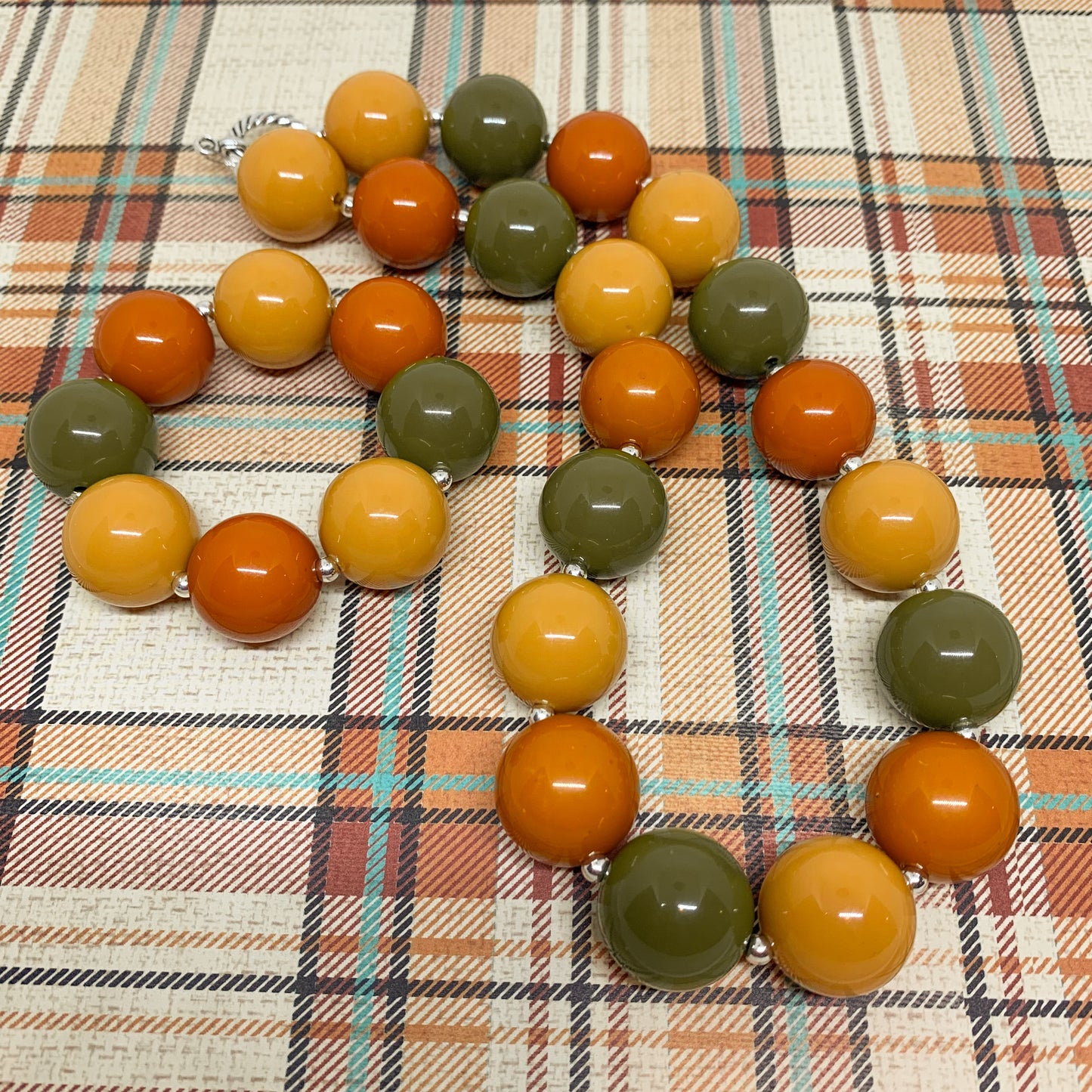 Pumpkin Patch - Fall Bubblegum Necklace and Bracelet Set