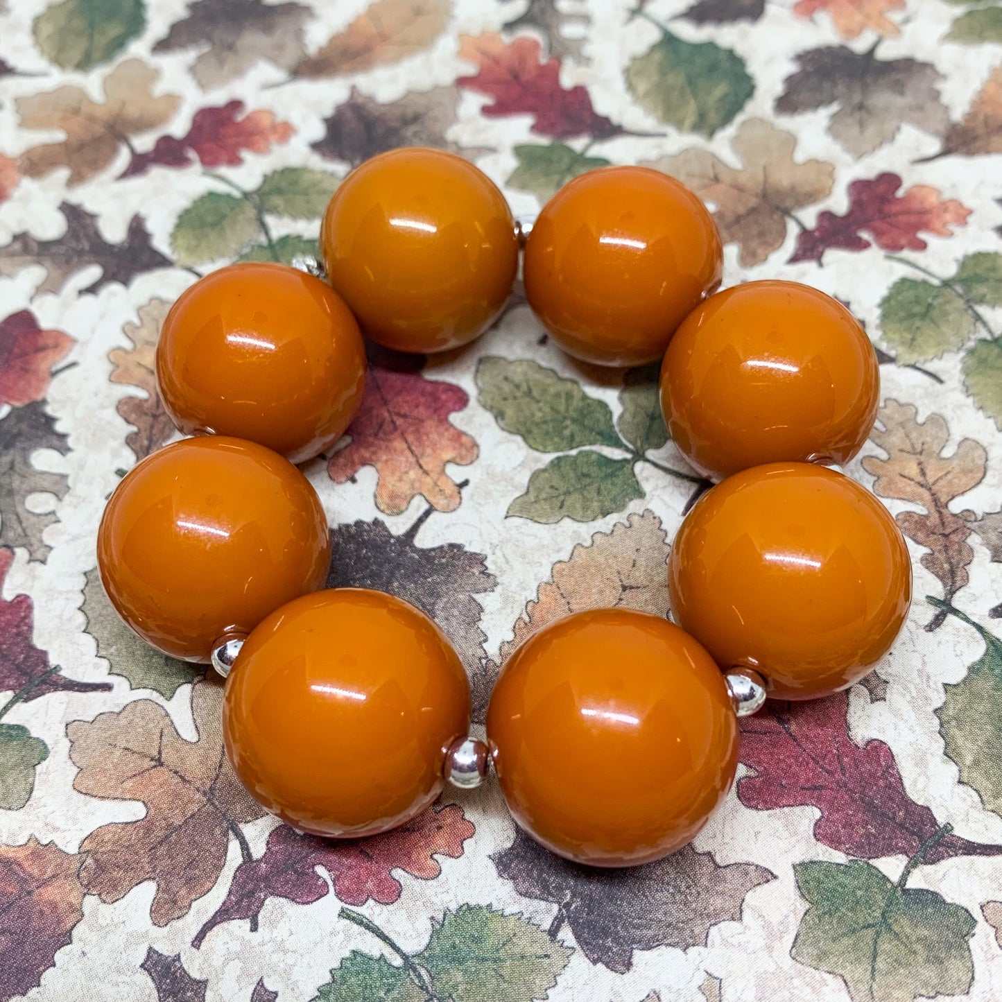 October Rust - Burnt Orange Bubblegum Necklace and Bracelet