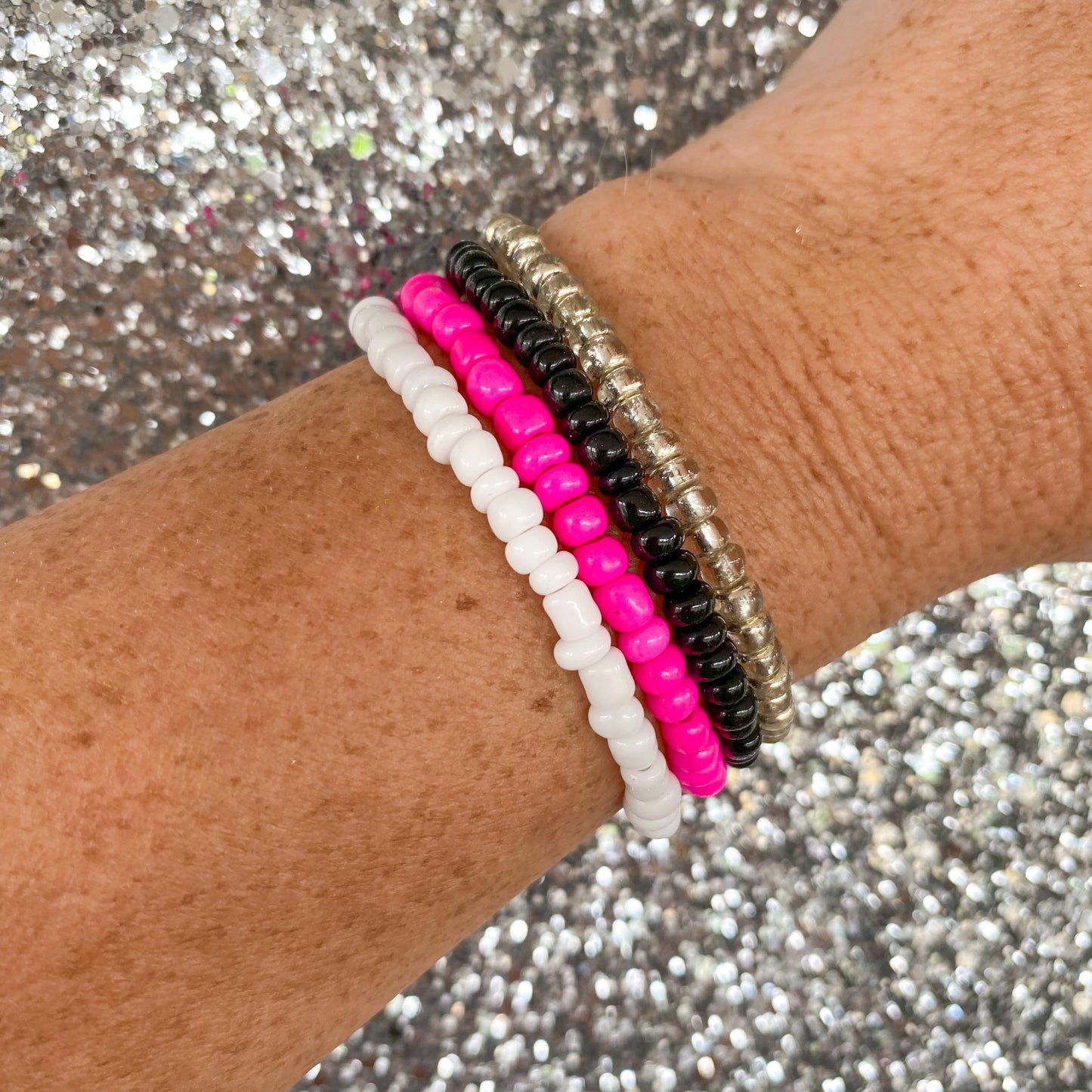 Millennium Pink - Seed Bead Bracelet Stack