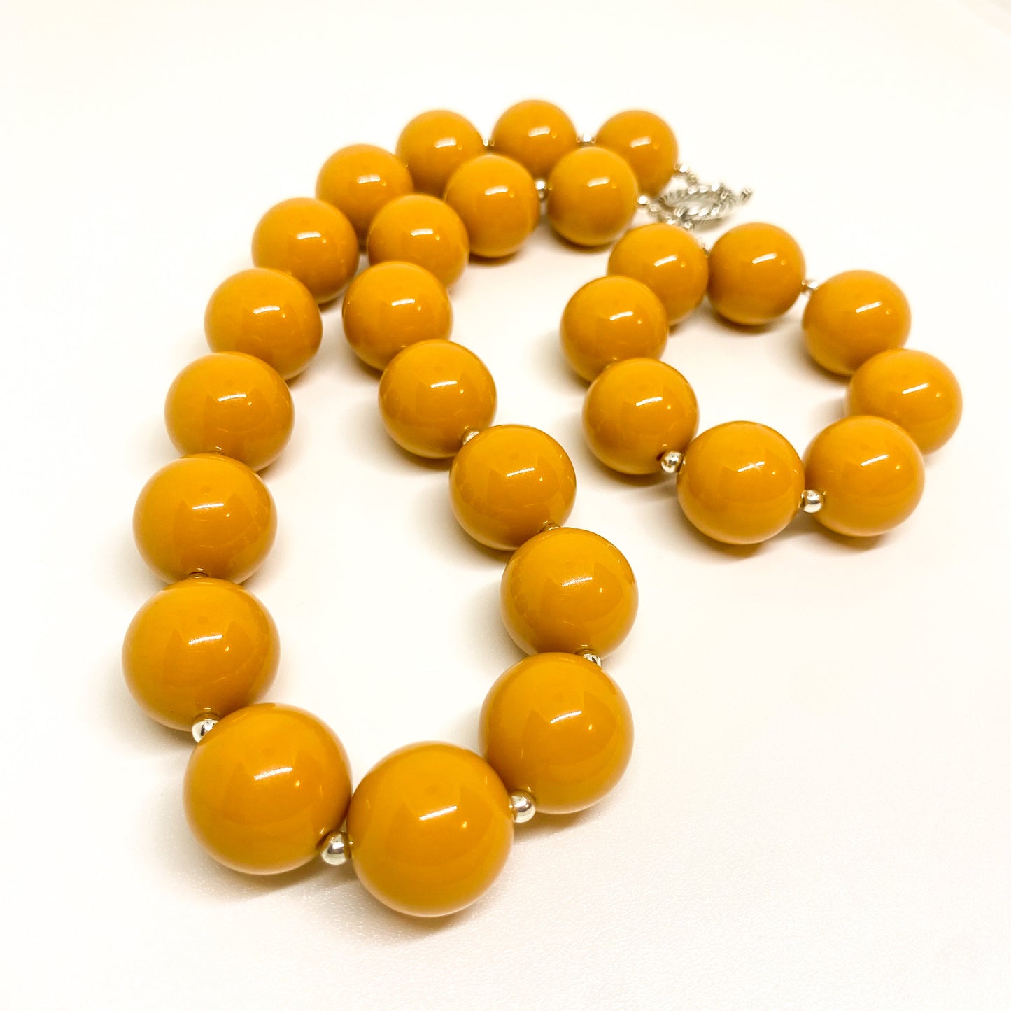 Mustard - Mustard Yellow Bubblegum Necklace and Bracelet