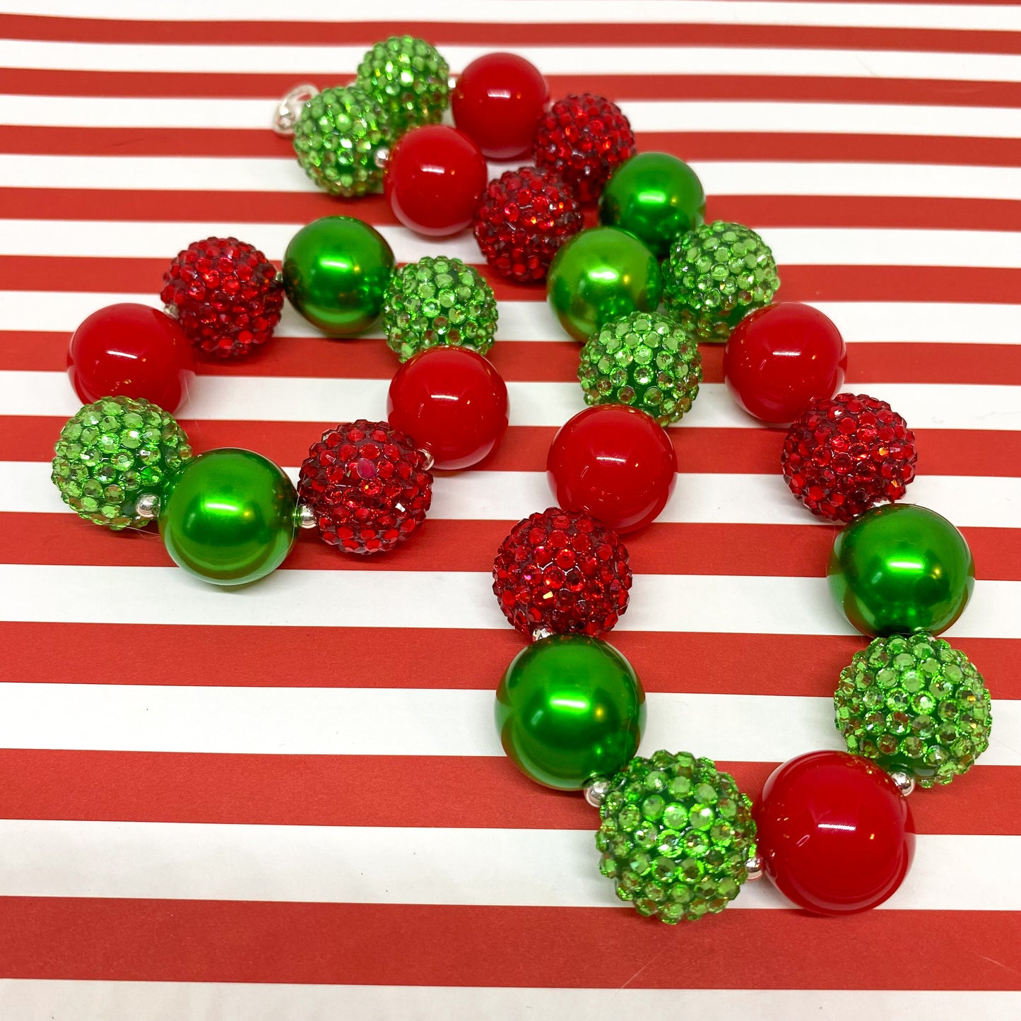 Deck The Halls Bubblegum Necklace and Bracelet