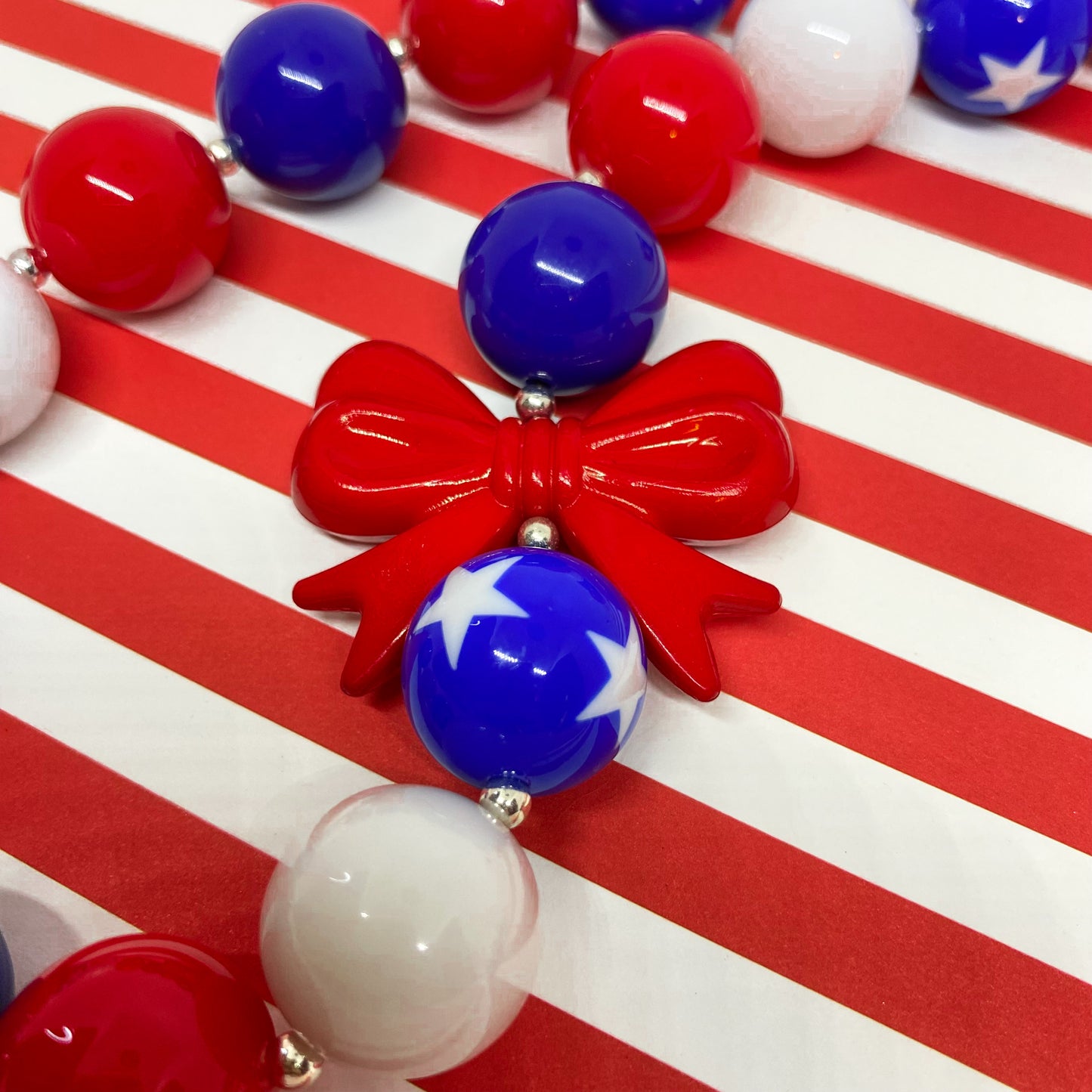 Patriot Bubblegum Necklace and Bracelet