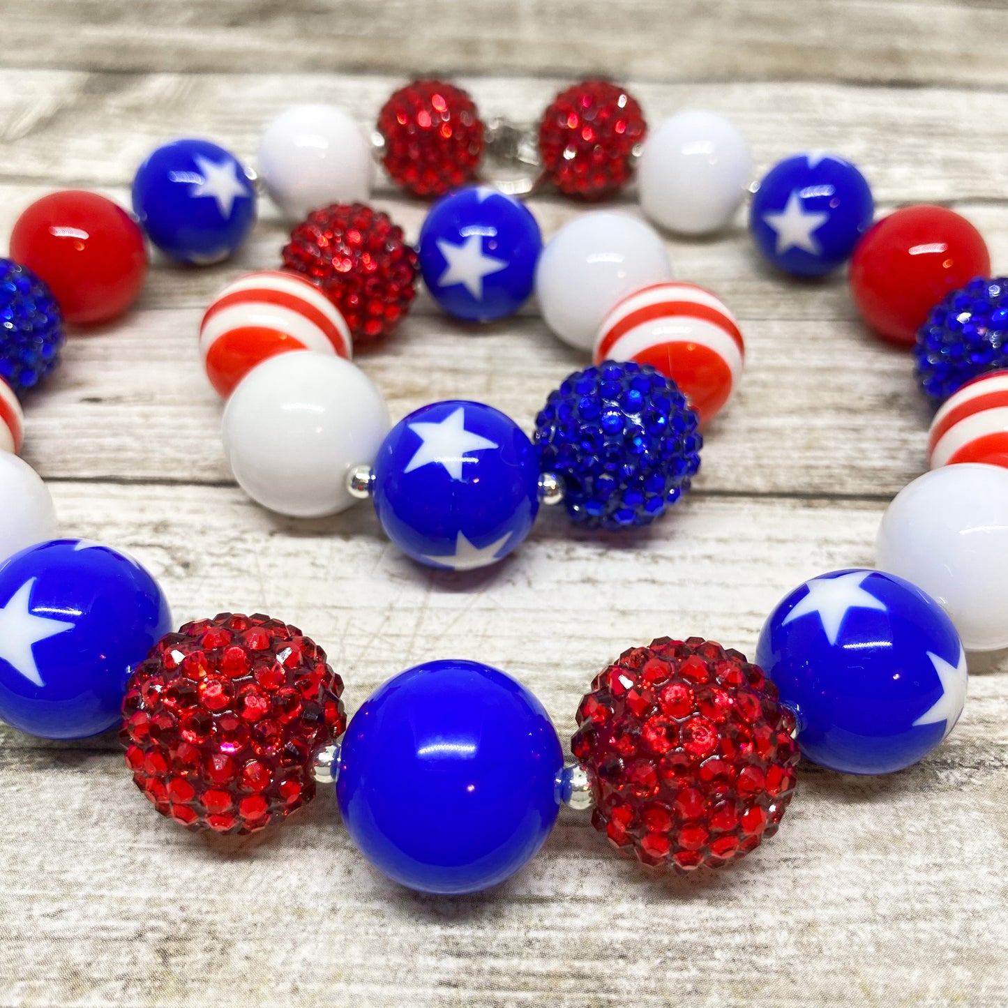 Yankee Doodle Bubblegum Necklace and Bracelet