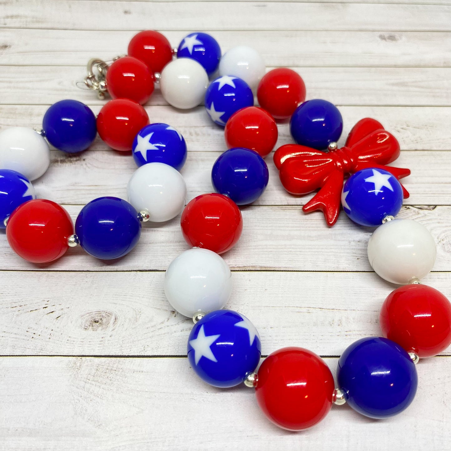 Patriot Bubblegum Necklace and Bracelet