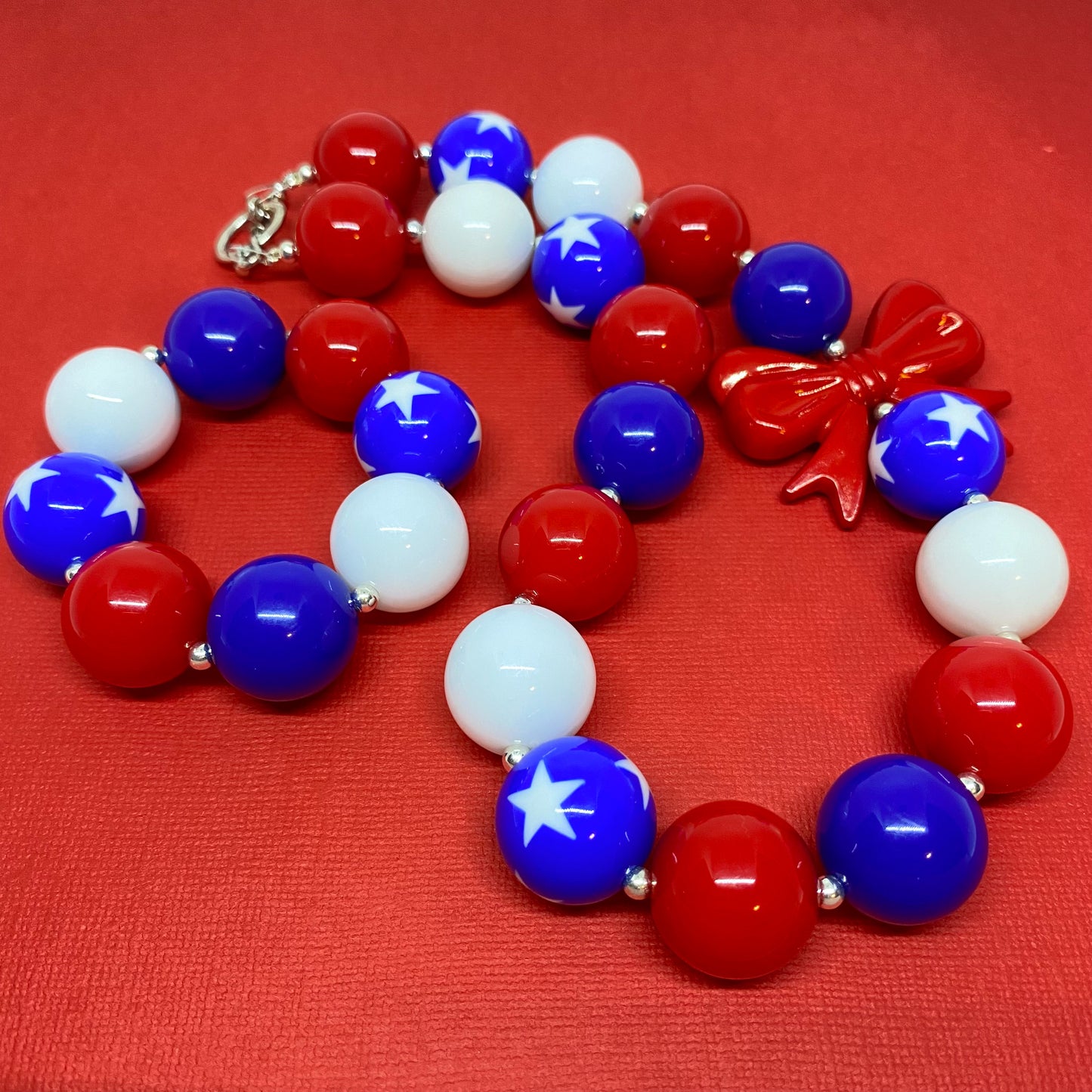 Patriot Bubblegum Necklace and Bracelet