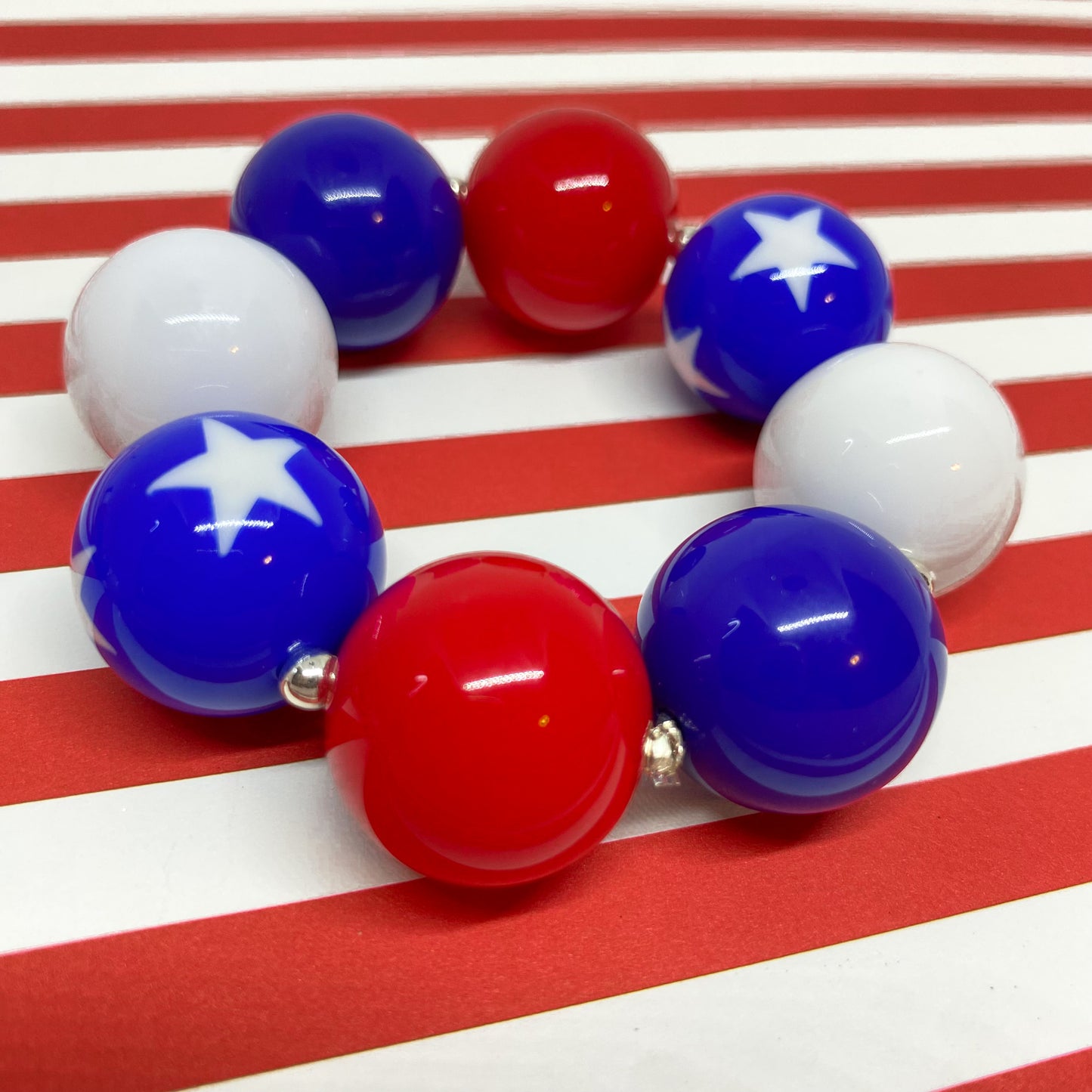 Patriot Bubblegum Necklace and Bracelet