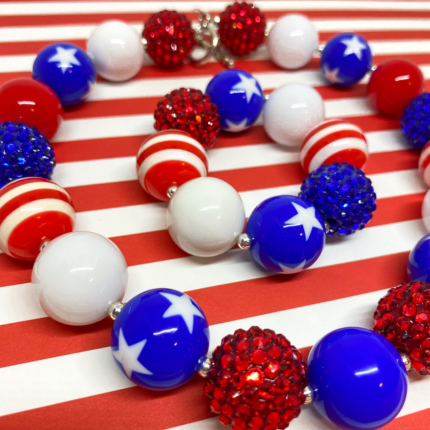 Yankee Doodle Bubblegum Necklace and Bracelet