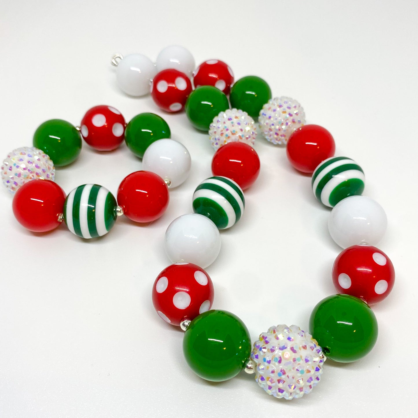 Christmas Bubblegum Necklace and Bracelet