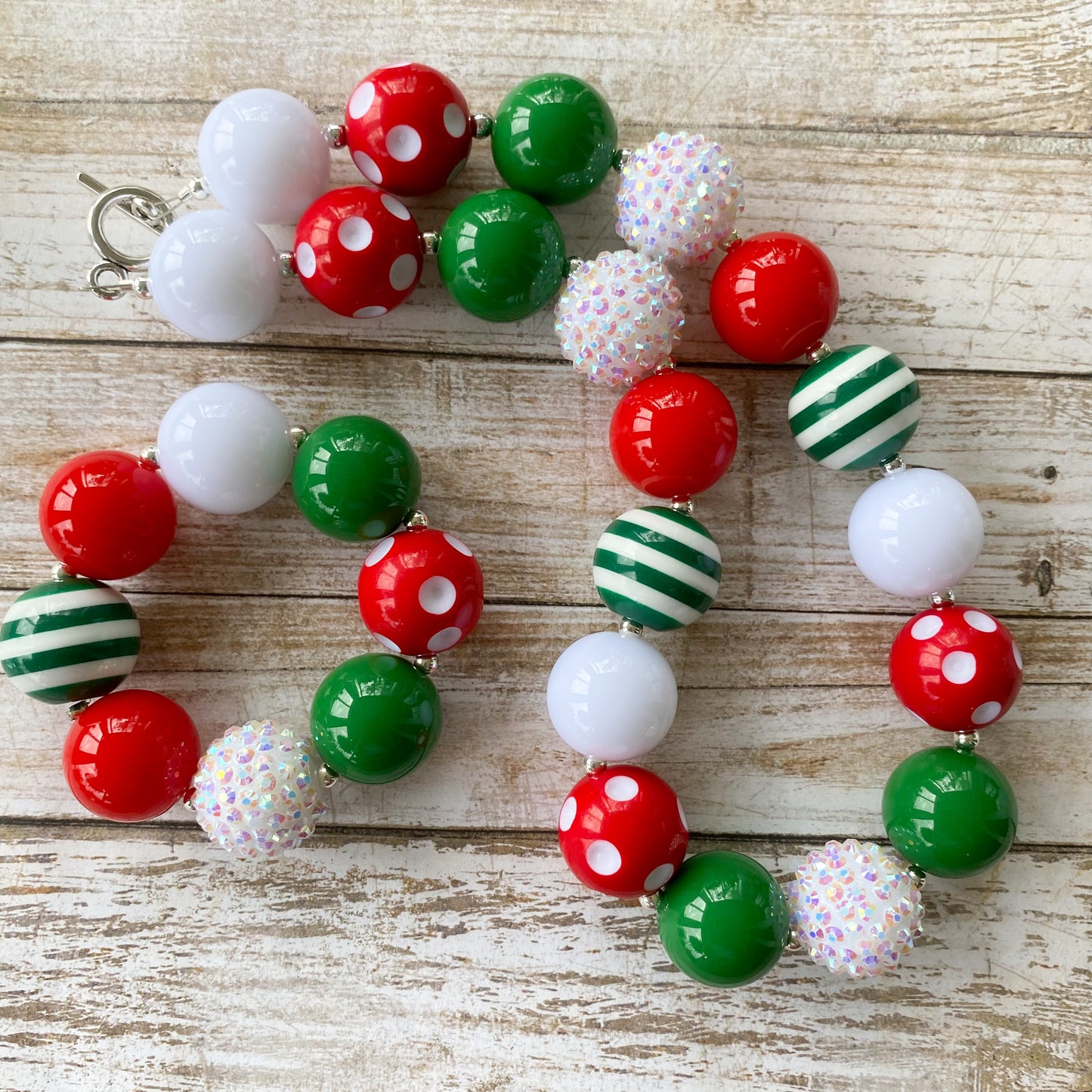 Christmas Bubblegum Necklace and Bracelet