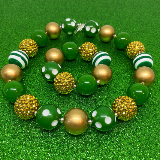 St. Patrick's Day Bubblegum Necklace and Bracelet Set